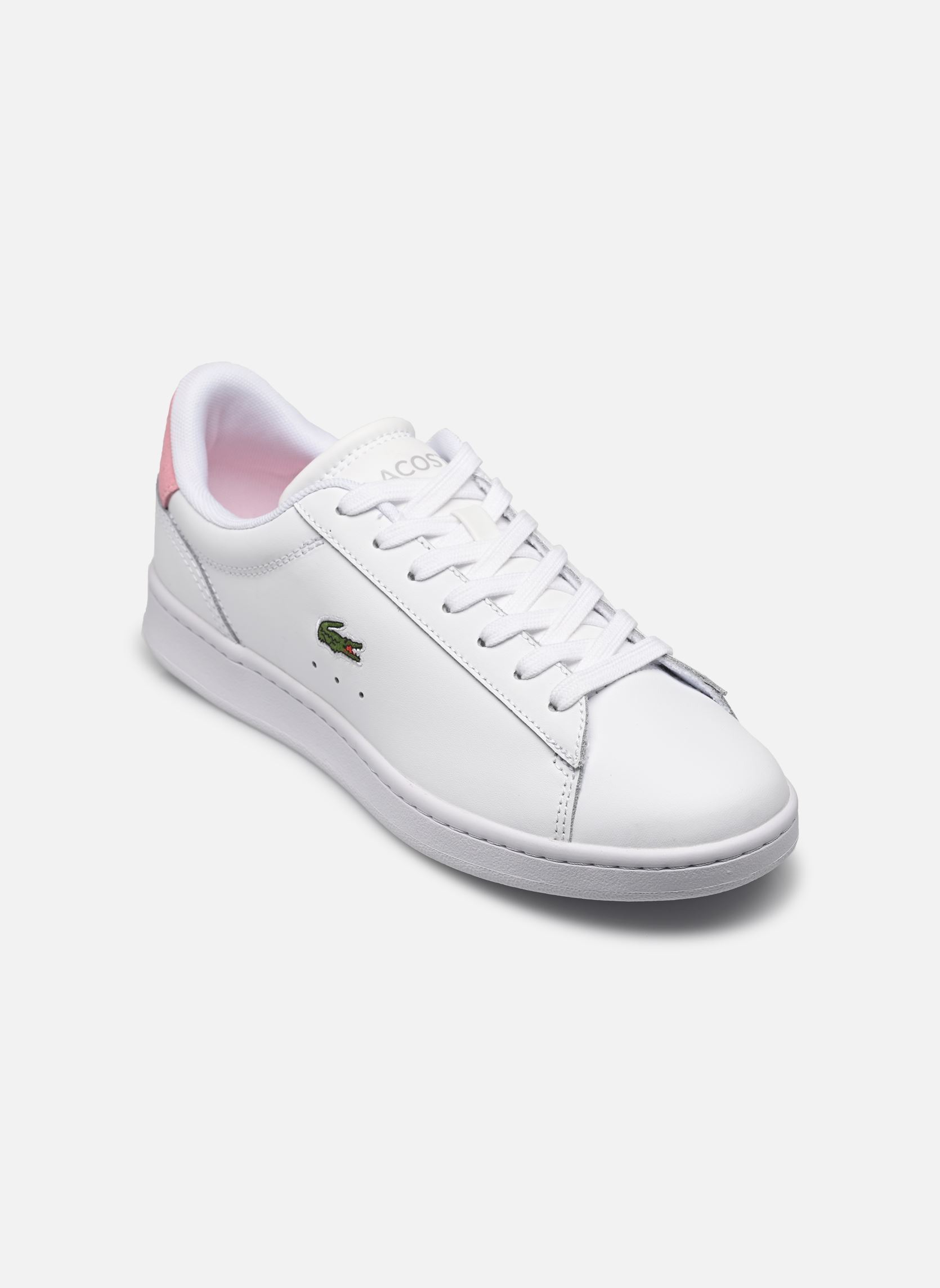 Baskets Lacoste BASKETS BLANCHES ET ROSES CARNABY SET EN CUIR FEMME - vue 5