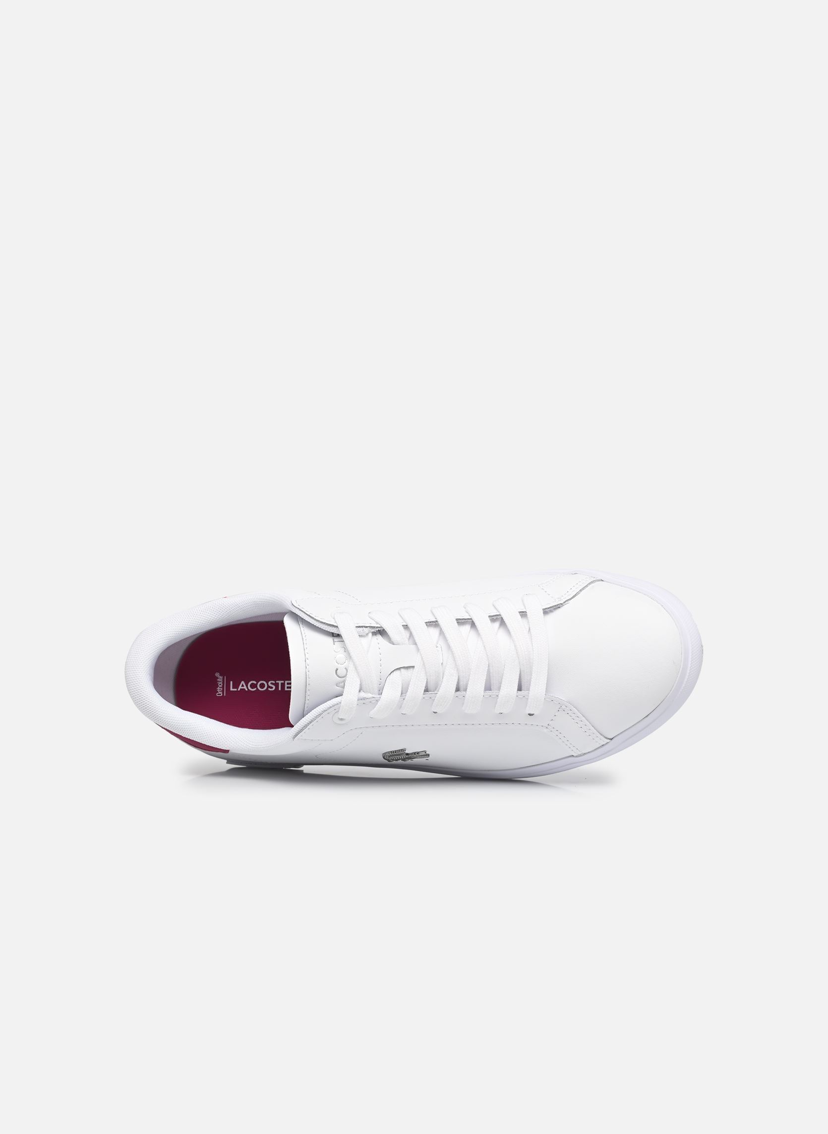 Baskets basses POWERCOURT W femme blanc Lacoste Baskets basses POWERCOURT W femme blanc WHT/DK PURP