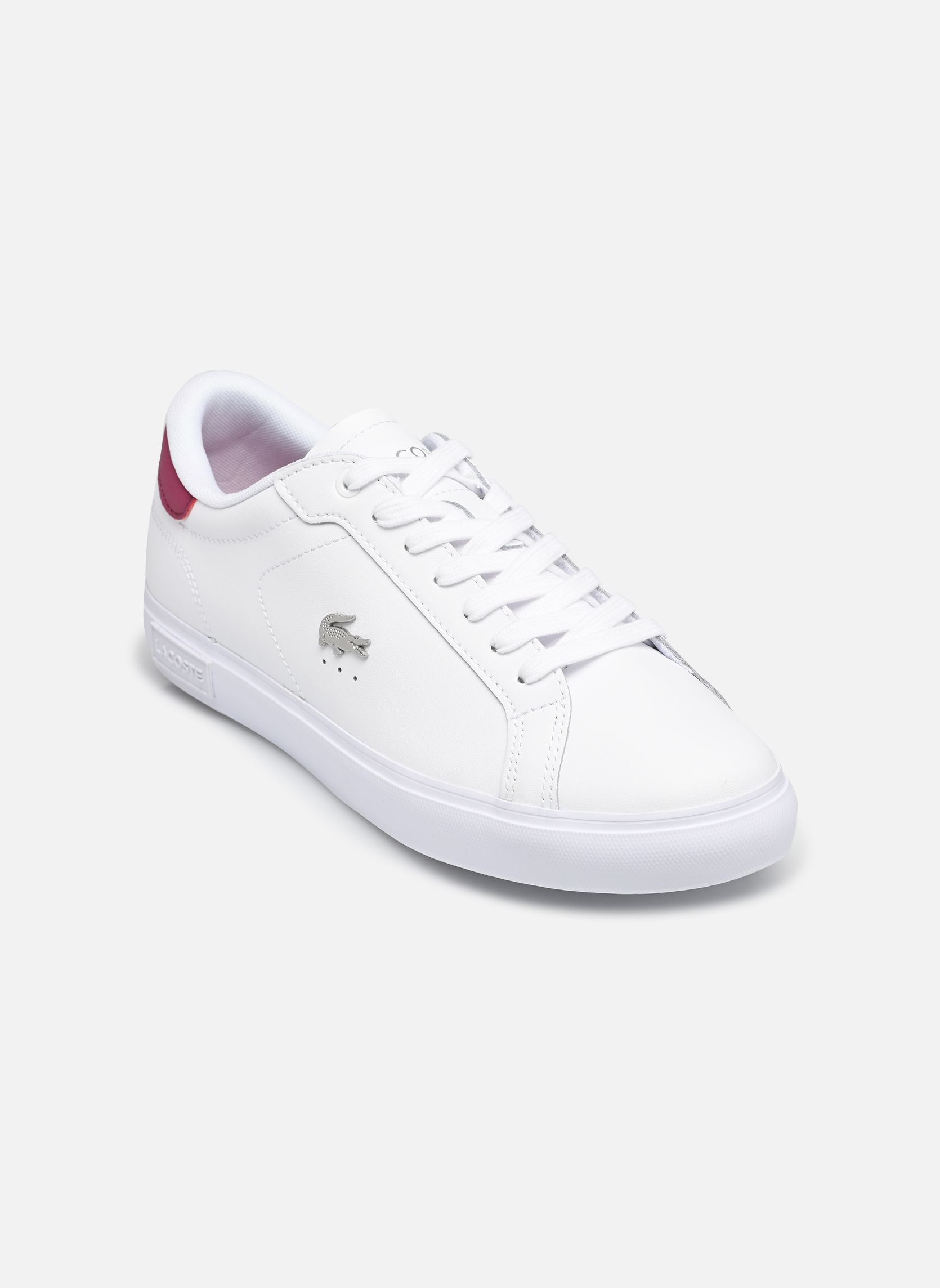 Baskets basses POWERCOURT W femme blanc Lacoste Baskets basses POWERCOURT W femme blanc WHT/DK PURP