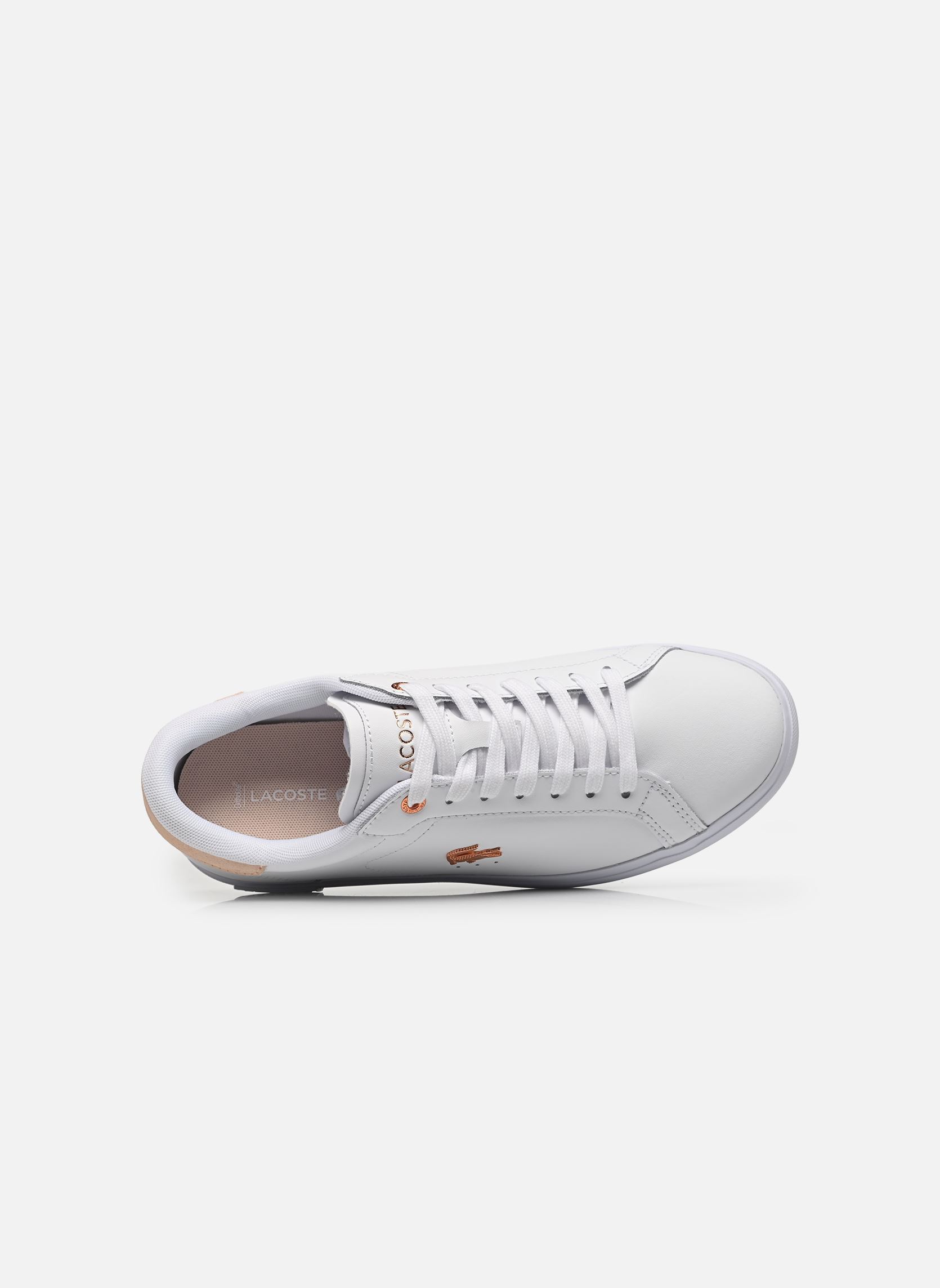 Baskets POWERCOURT W femme blanc Lacoste Baskets POWERCOURT W femme blanc Wht/Lt Pnk