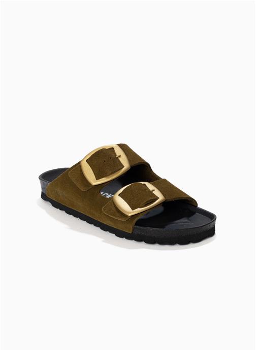 Bayton Mules Sandales en cuir suédé ALICANTE pour femme Orange femme vert