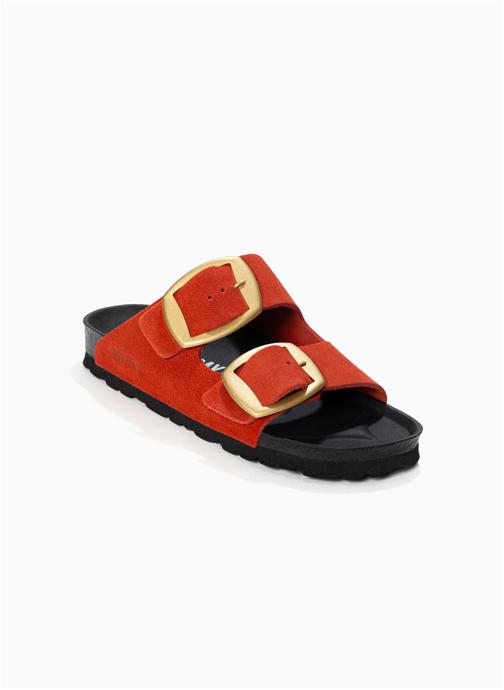 Bayton Mules Sandales en cuir suédé ALICANTE pour femme Orange femme orange