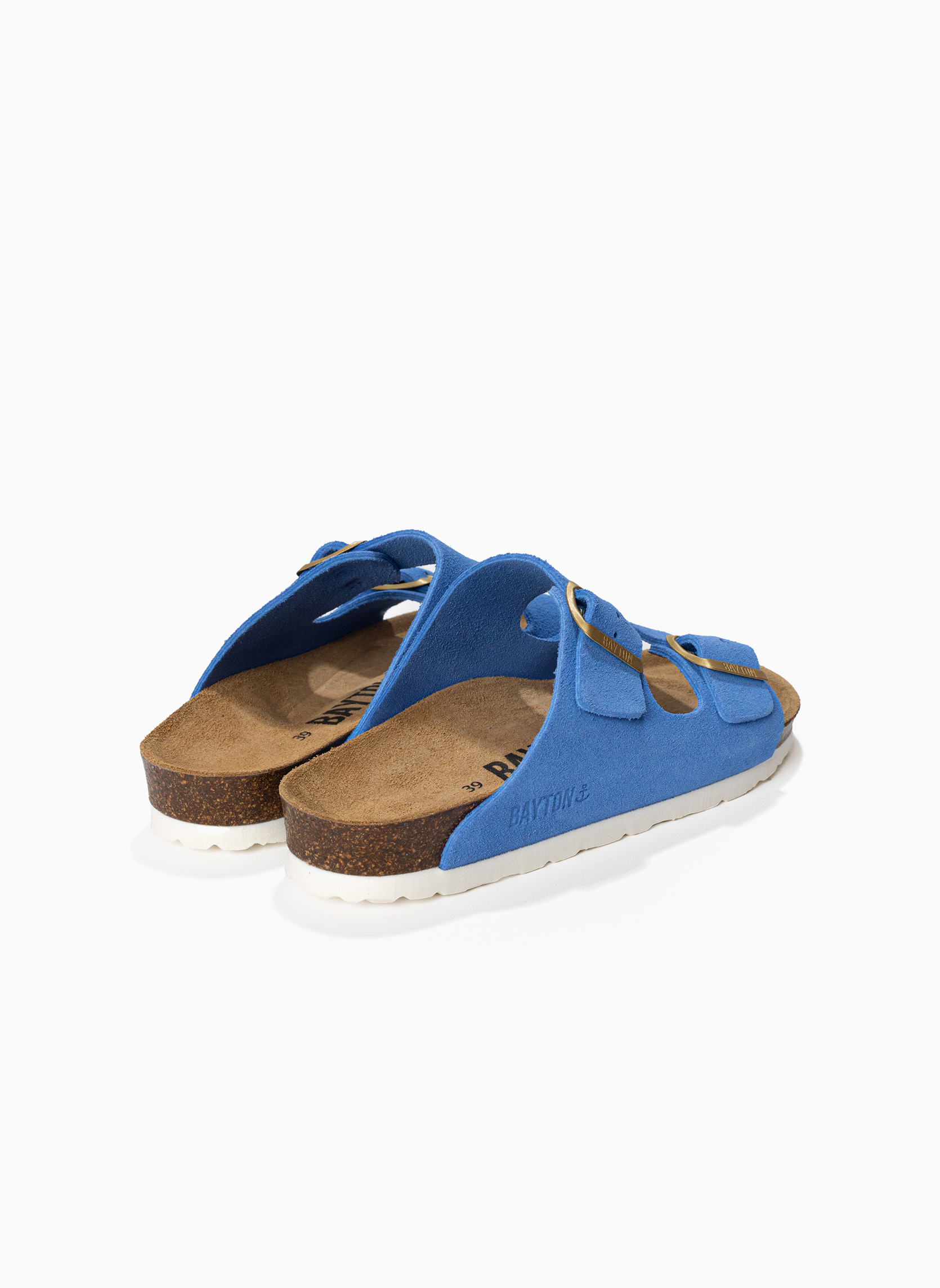 Mules en cuir suédé ATLAS femme bleu Bayton Mules en cuir suédé ATLAS femme bleu Bleu