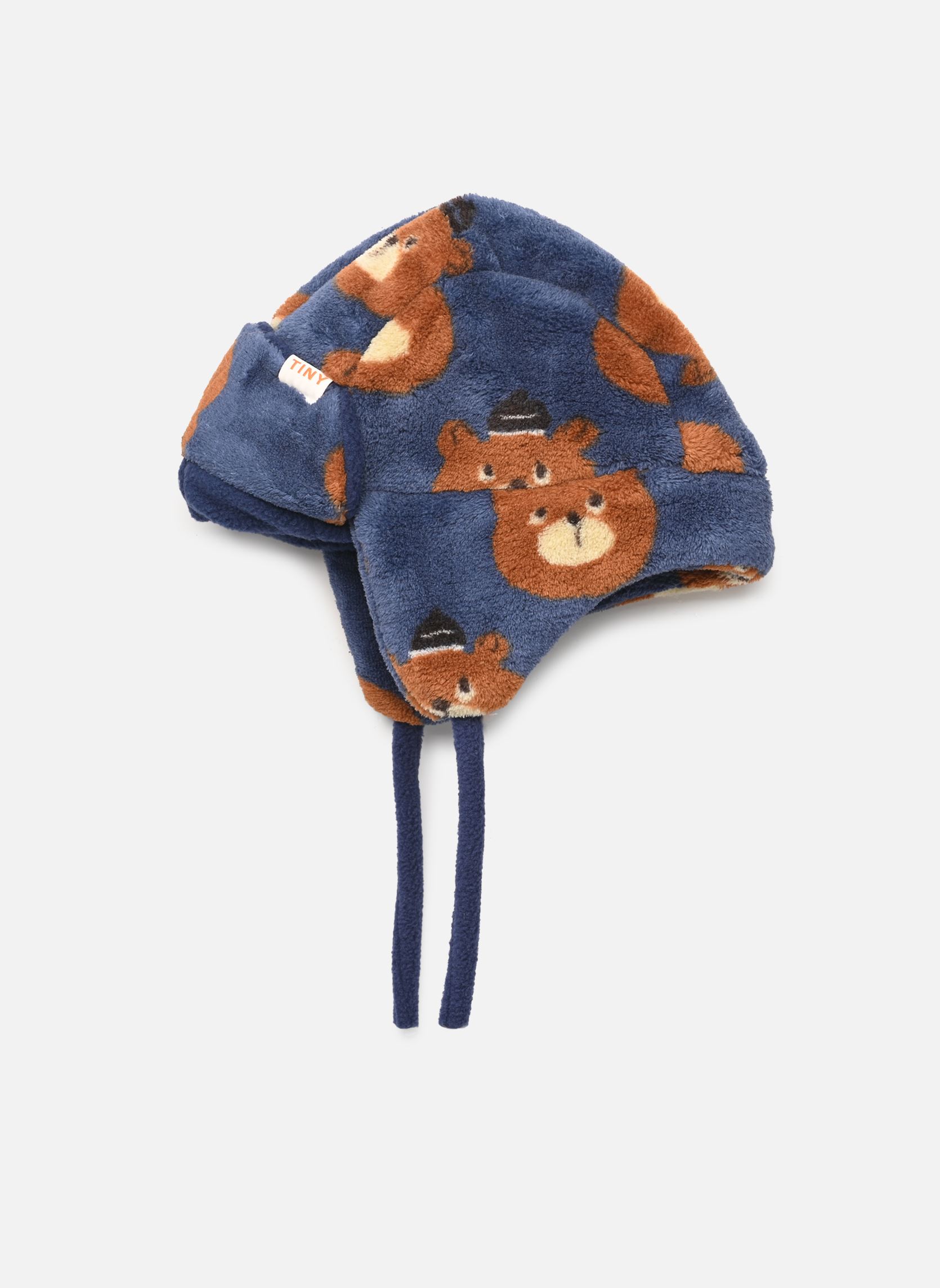 Mutsen Bears Earflap Beanie jongens blauw Tinycottons Mutsen Bears Earflap Beanie jongens blauw LIGHT NAVY