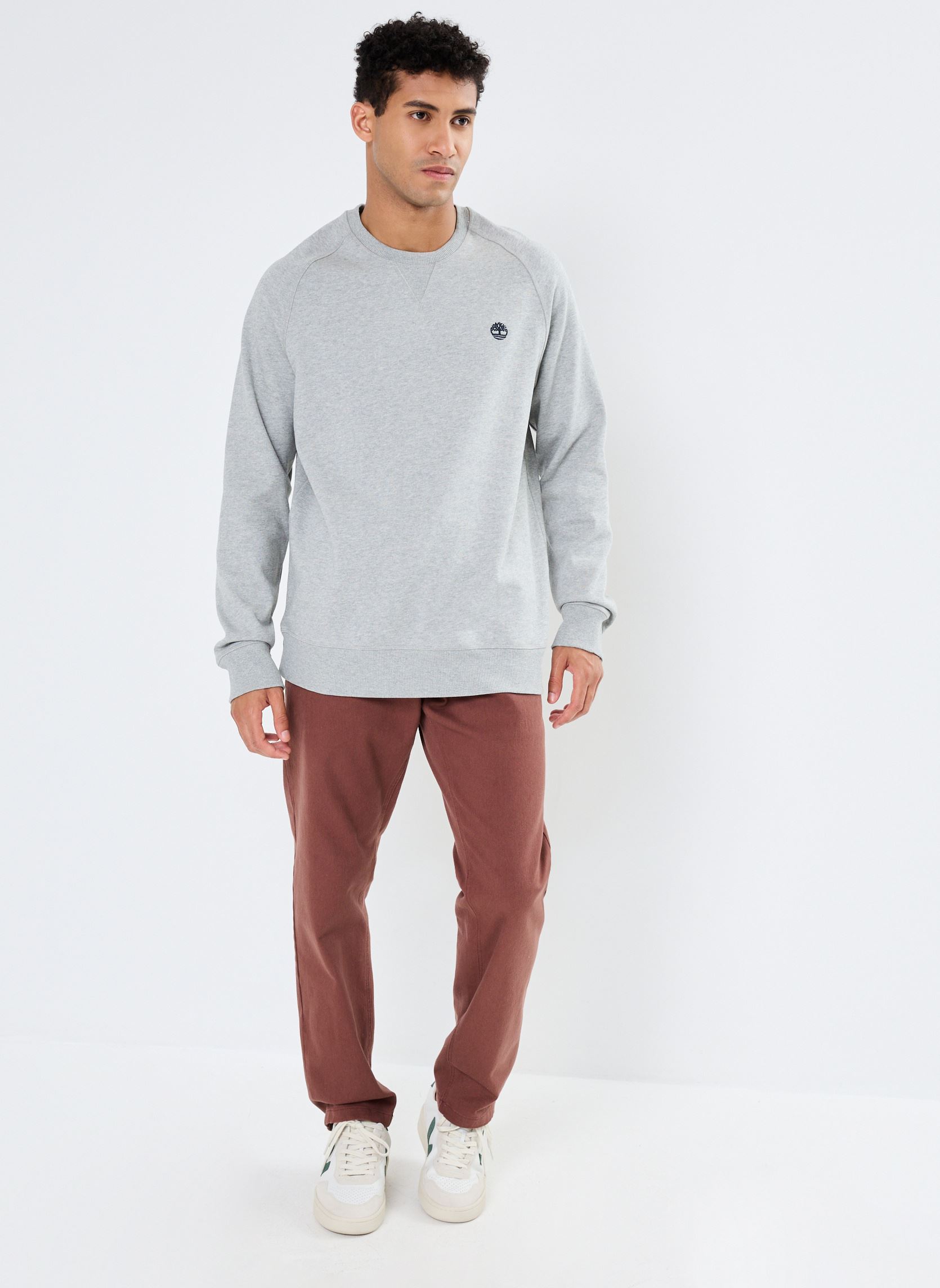 Sweats EXET Brushed Back Crew Sweat homme gris Timberland Sweats EXET Brushed Back Crew Sweat homme gris MEDIUM GREY HEATHER