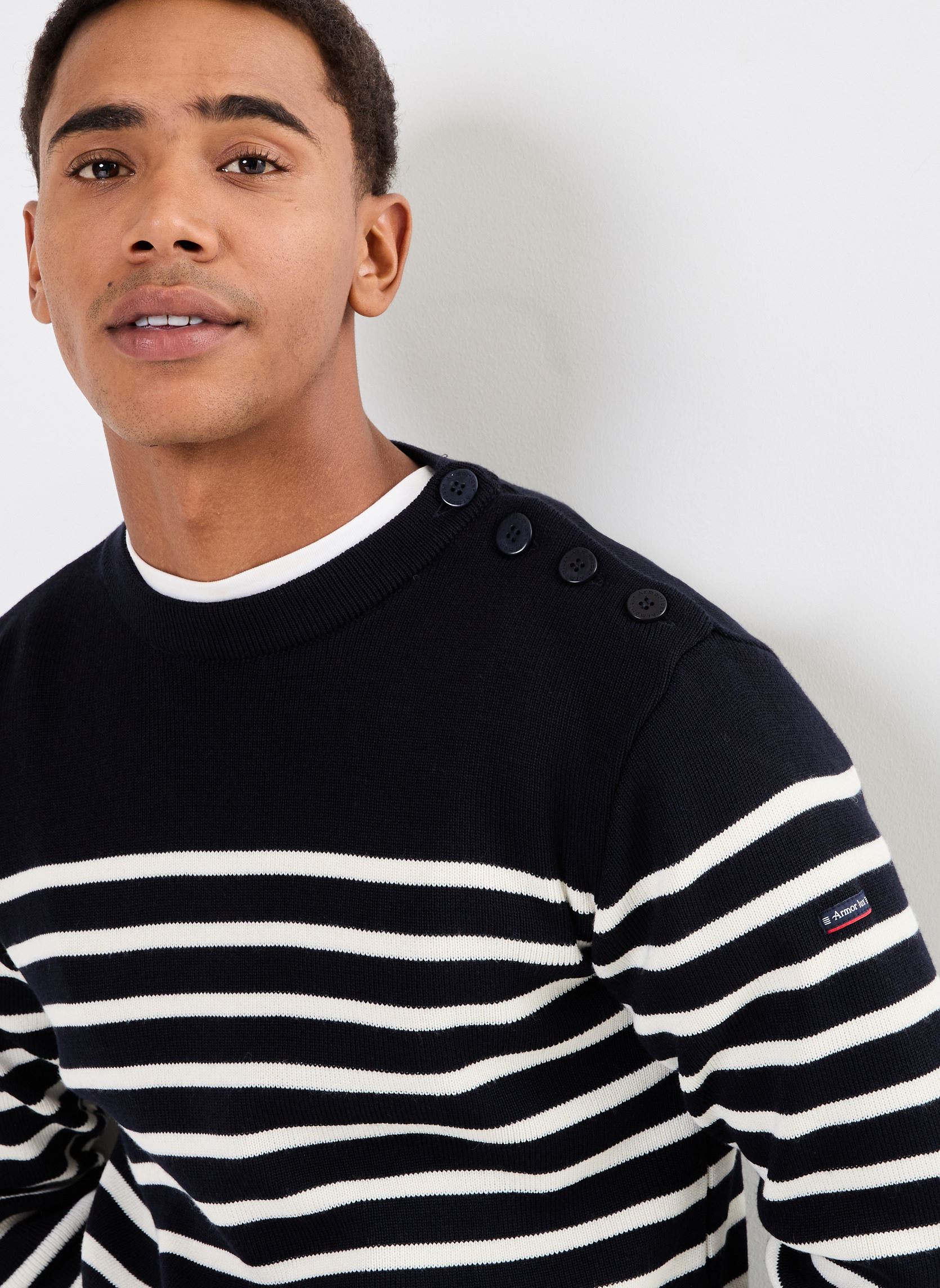 Pulls Pull marin homme bleu Armor Lux Pulls Pull marin homme bleu Navire/Nature
