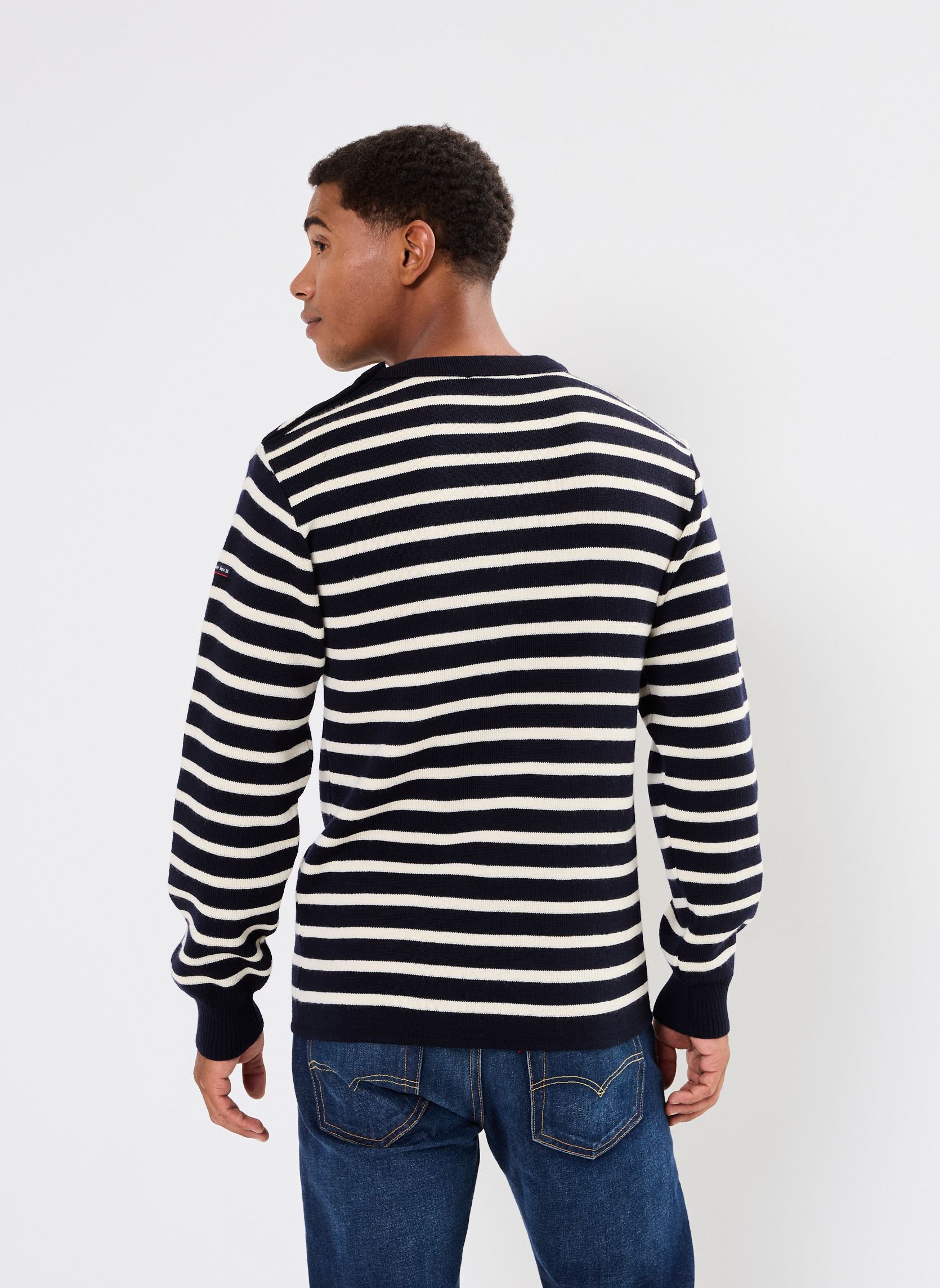 Truien Pull marin rayé heren blauw Armor Lux Truien Pull marin rayé heren blauw Rich Navy - Nature