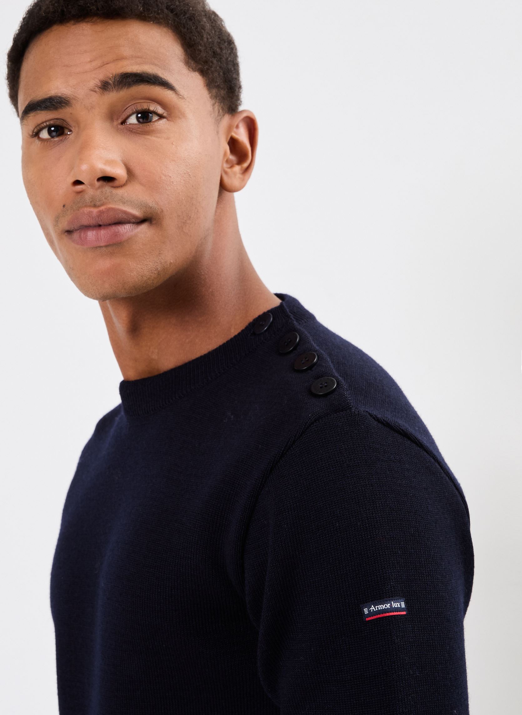Pulls Pull marin uni homme bleu Armor Lux Pulls Pull marin uni homme bleu NAVIRE