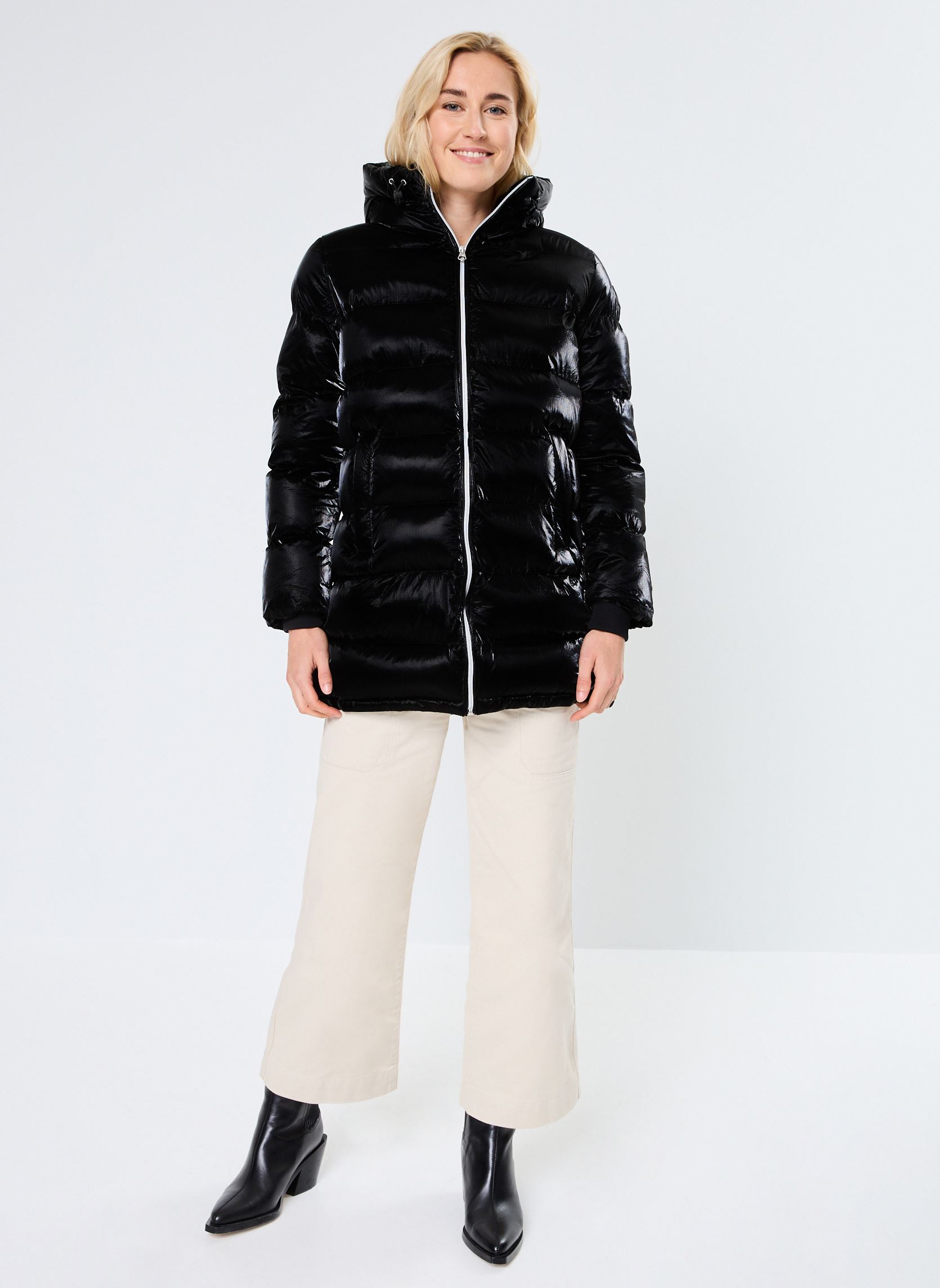 Doudounes Doudoune Longue Brillante femme noir Schott Doudounes Doudoune Longue Brillante femme noir BLACK