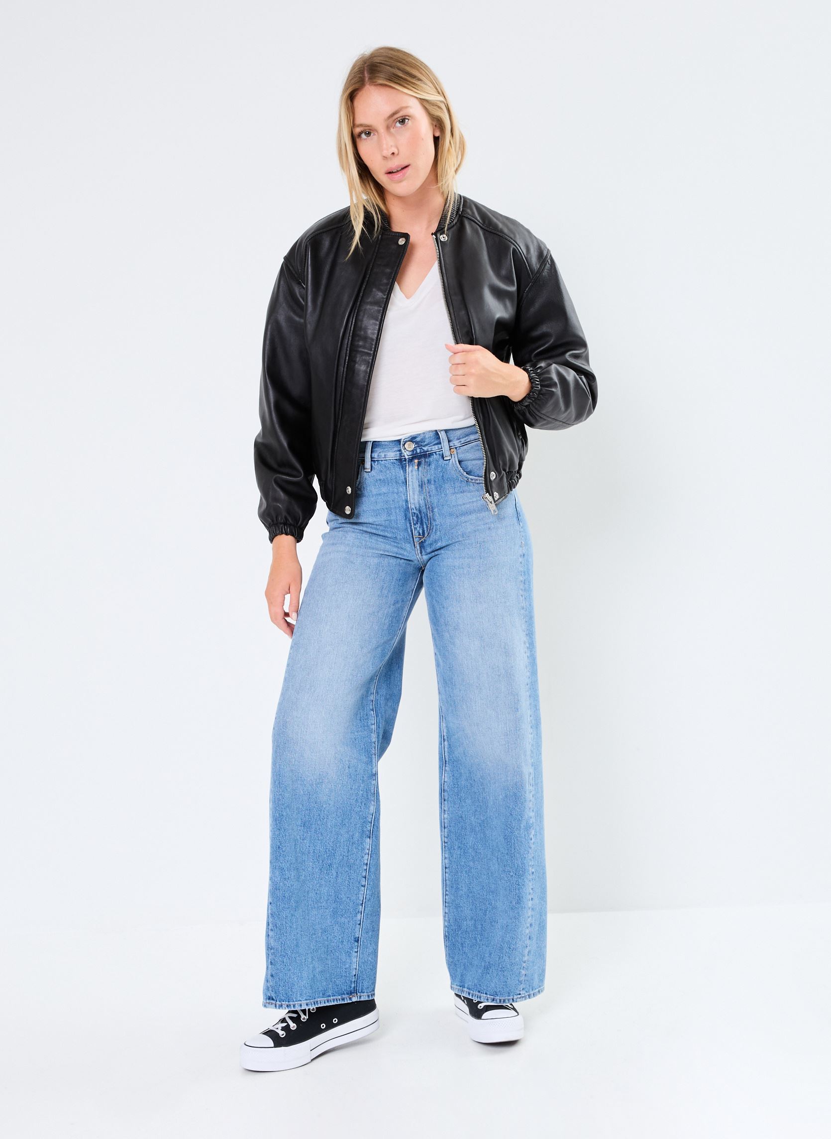 Lederjacken Bomber Cuir Femme damen schwarz Schott Lederjacken Bomber Cuir Femme damen schwarz Black