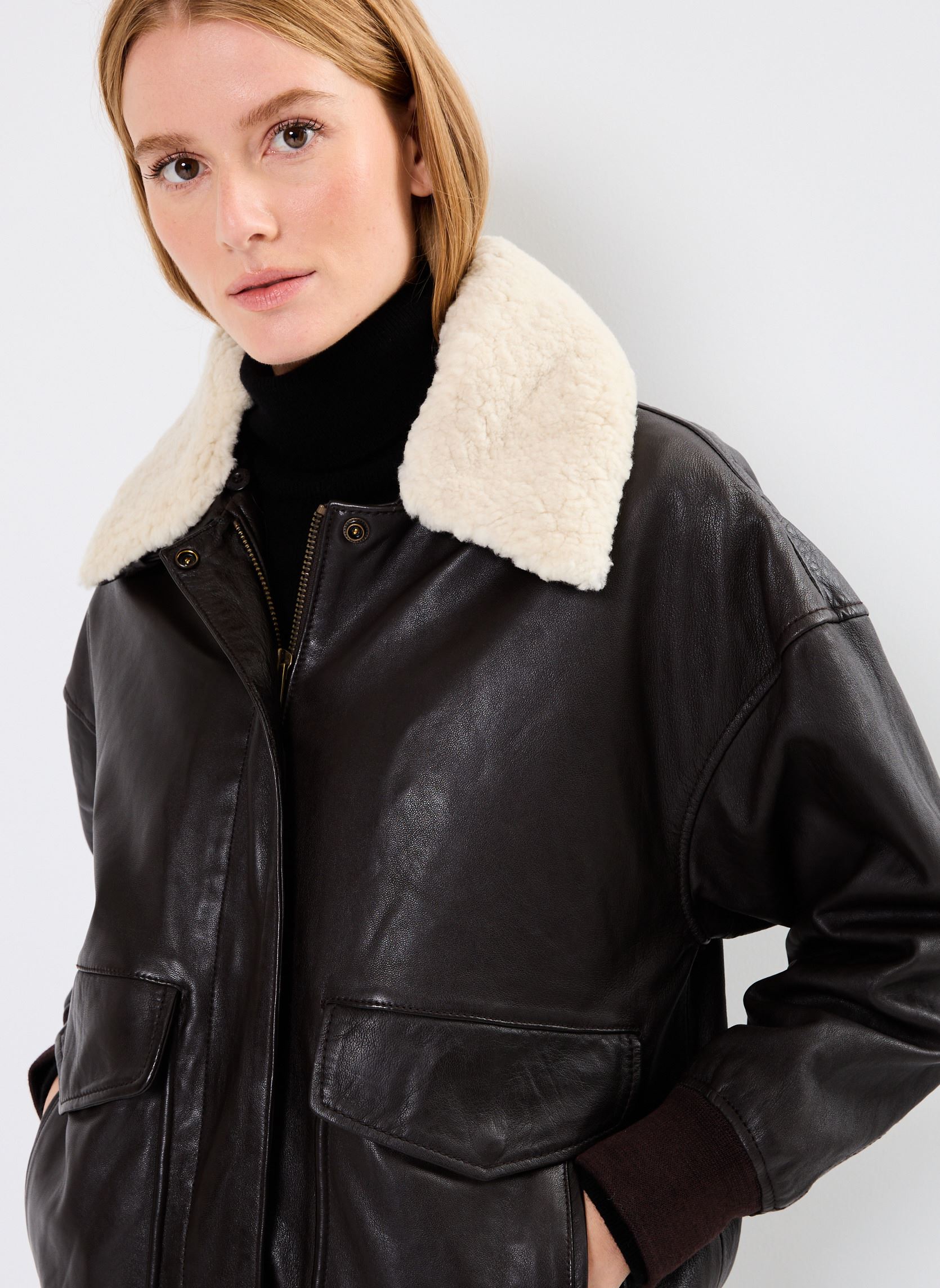 Jacken Blouson Femme Aviateur Oversize damen braun Schott Jacken Blouson Femme Aviateur Oversize damen braun BROWN