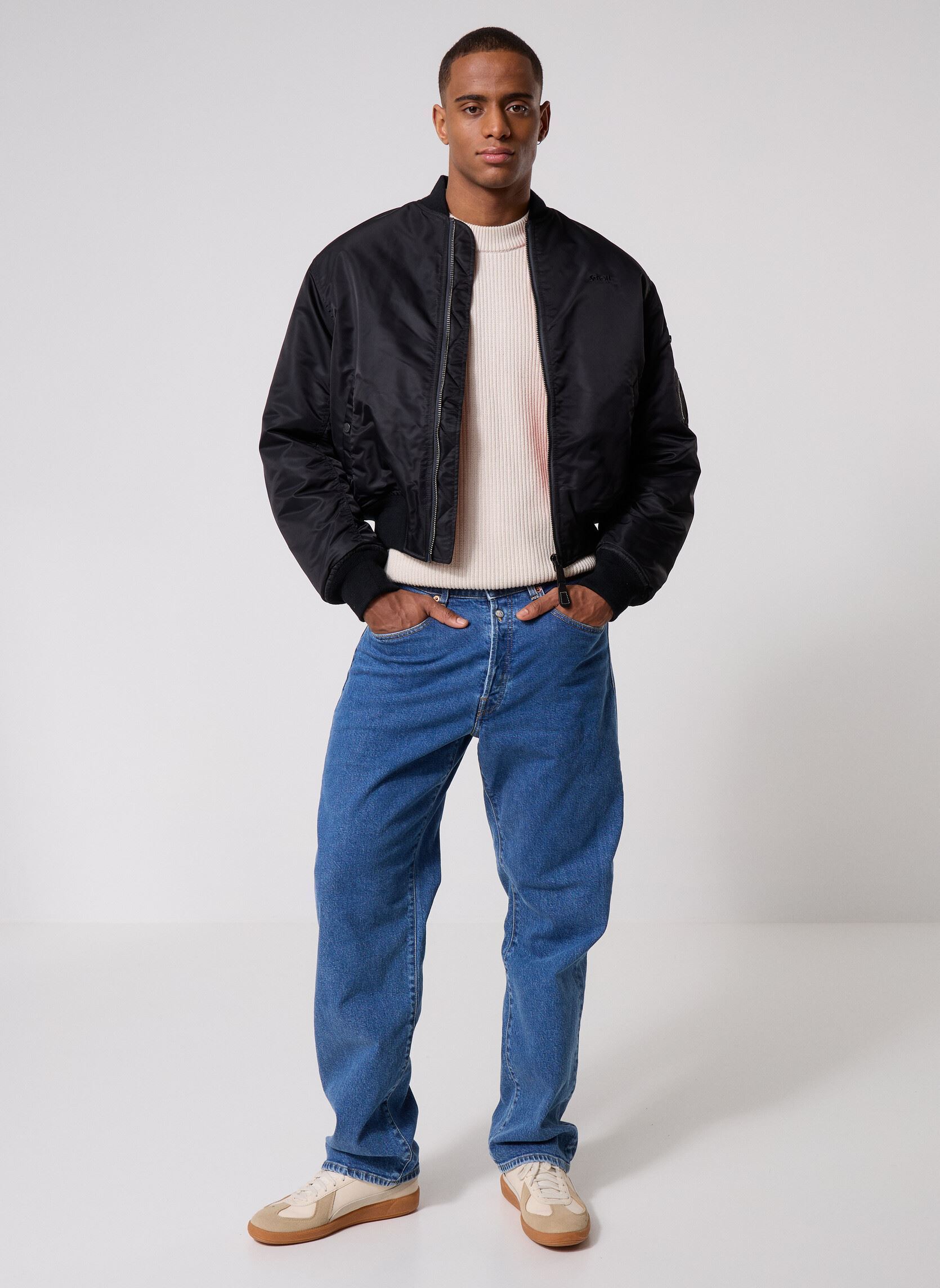 Bomberjacken Blouson Bomber Oversize herren schwarz Schott Bomberjacken Blouson Bomber Oversize herren schwarz BLACK
