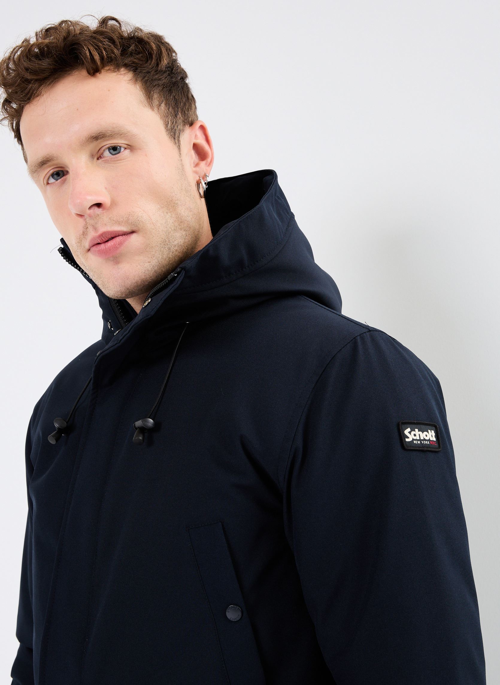 Parkas Parka A Capuche Basique Schott homme bleu Schott Parkas Parka A Capuche Basique Schott homme bleu NAVY