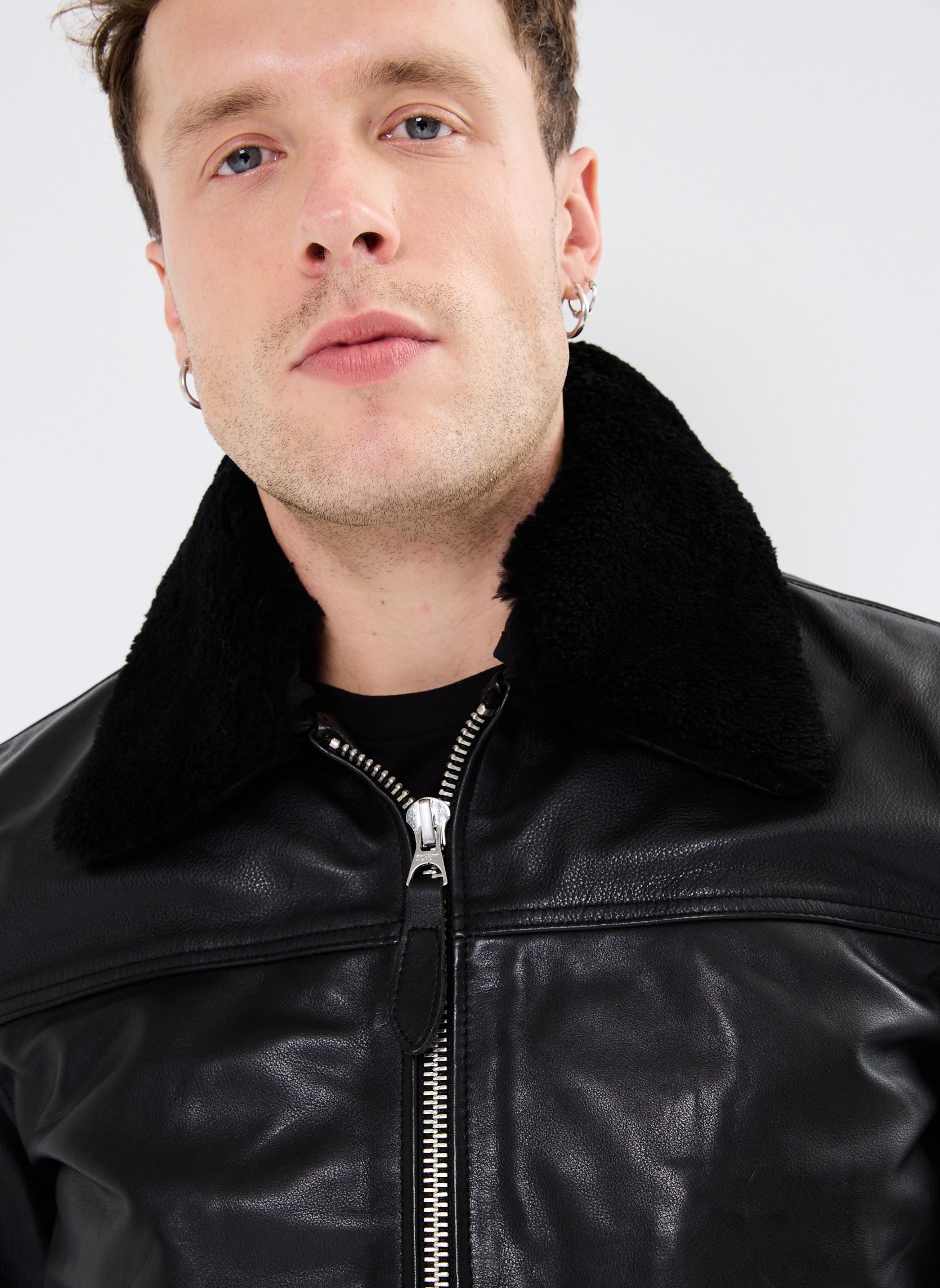 Blousons Veste Classique Col Amovible Schott homme noir Schott Blousons Veste Classique Col Amovible Schott homme noir BLACK
