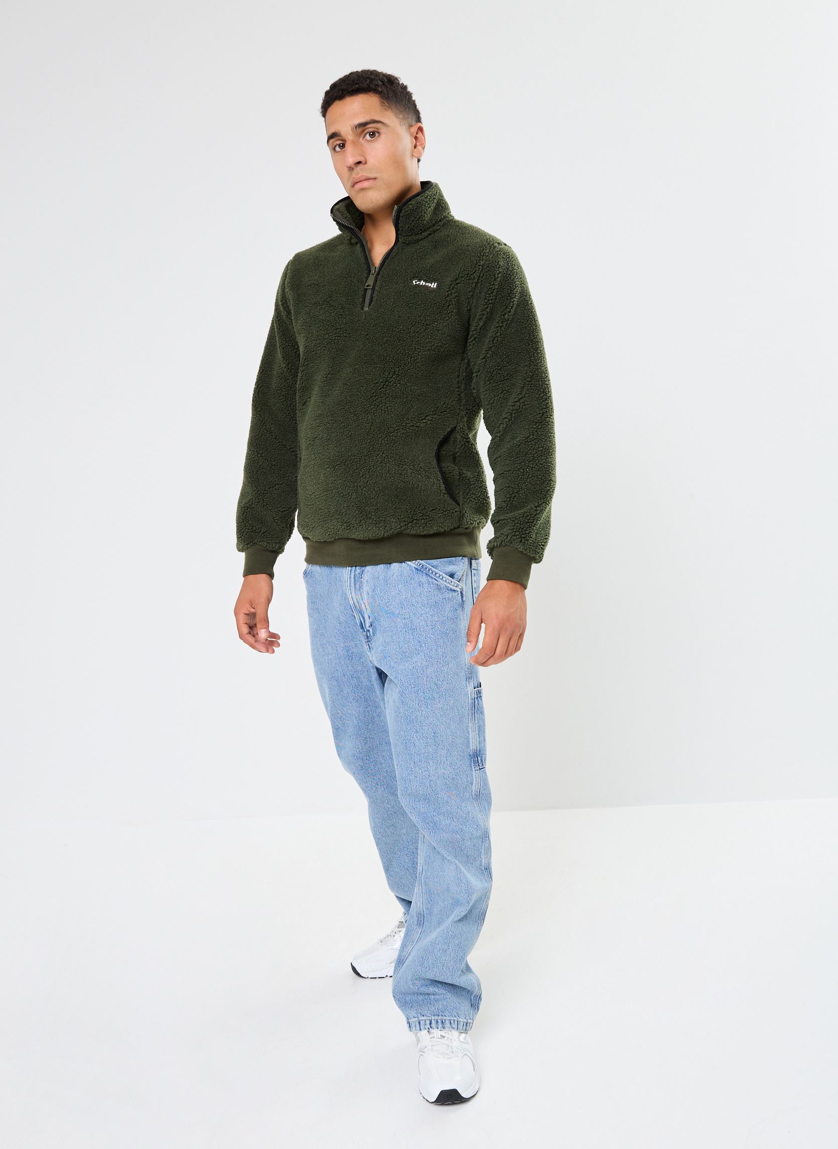 Jassen Gros Sweat 1/2 Zip Logo Casual Schott heren groen Schott Jassen Gros Sweat 1/2 Zip Logo Casual Schott heren groen KAKI