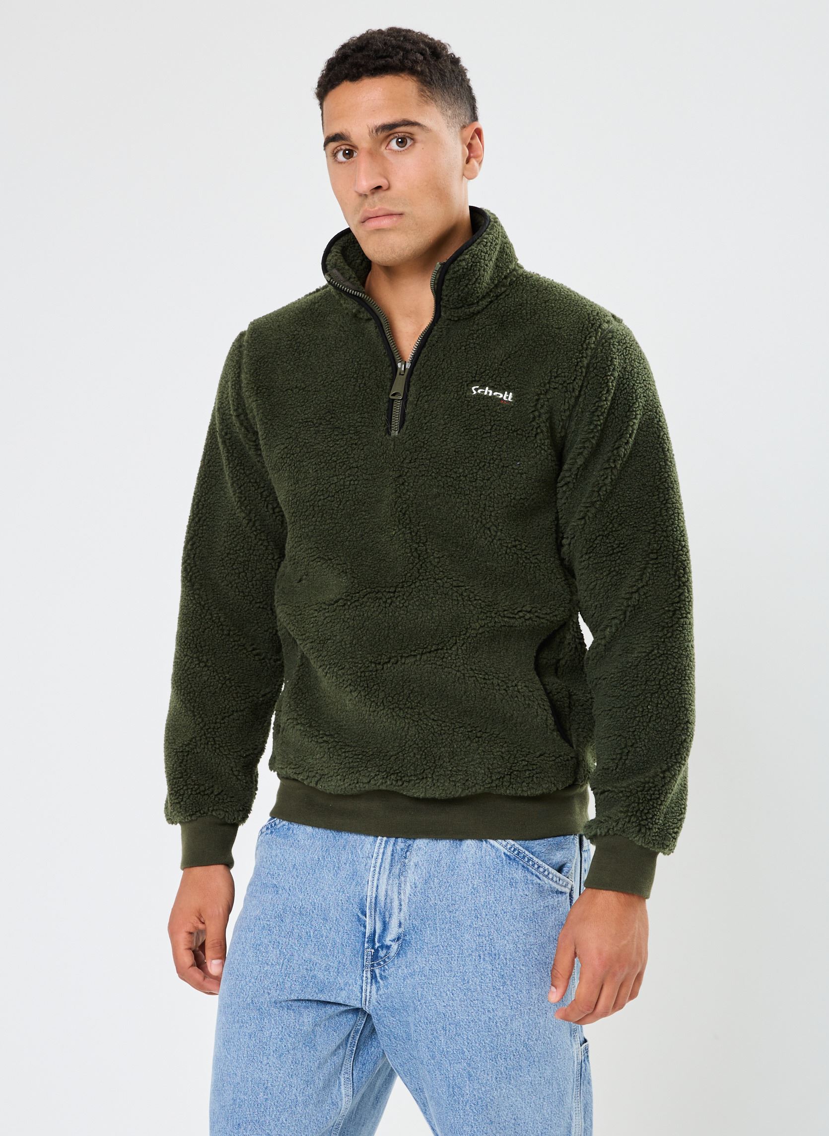 Vêtements Schott Gros Sweat 12 Zip Logo Casual Schott pour Accessoires