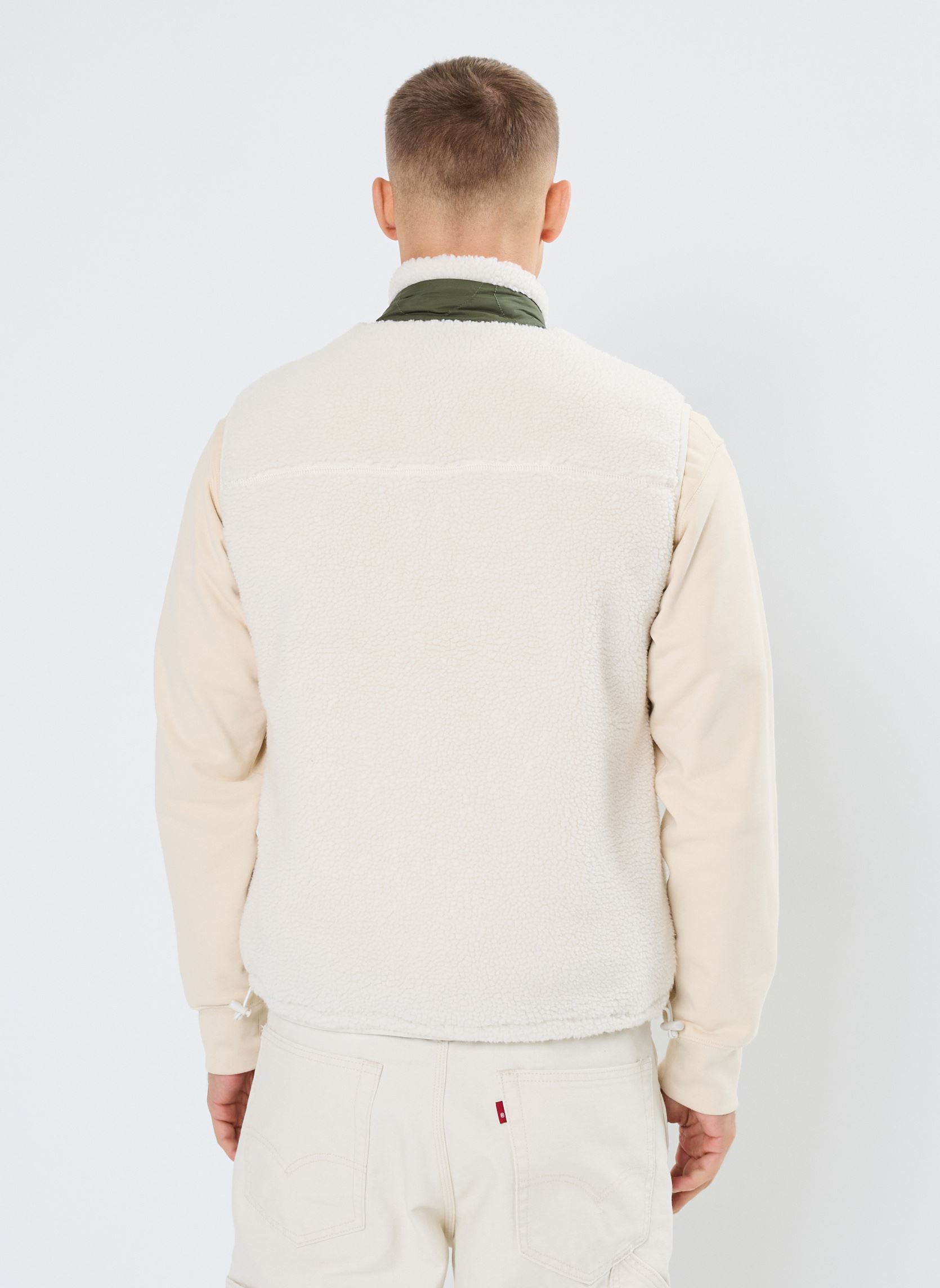 Vestes polaires Cardigan Sans Manches Sherpa Nylon Schot homme multicolore Schott Vestes polaires Cardigan Sans Manches Sherpa Nylon Schot homme multicolore OFF WHITE/ KAKI