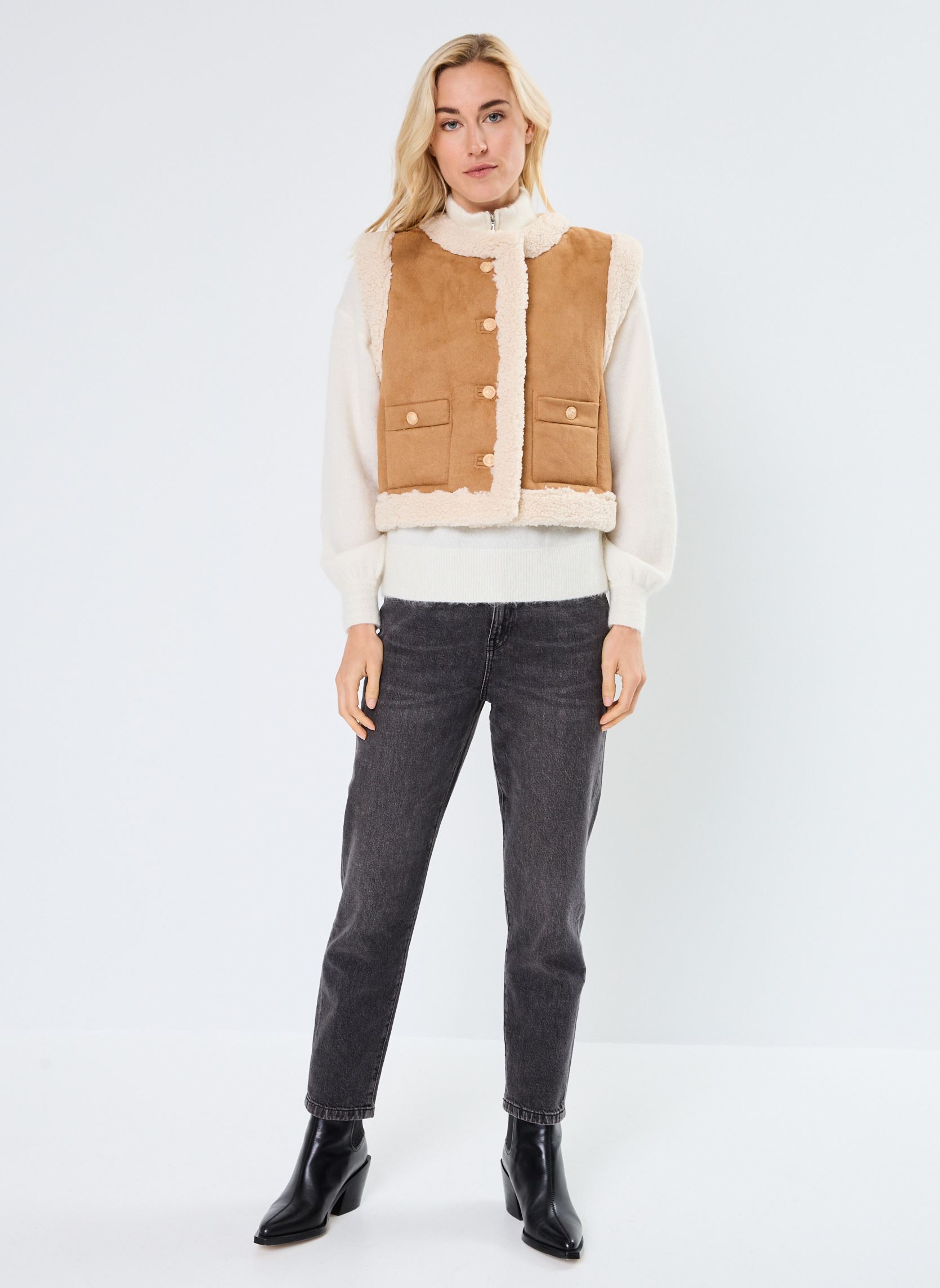 Vestes sans manches DIDO femme marron Suncoo Vestes sans manches DIDO femme marron Camel