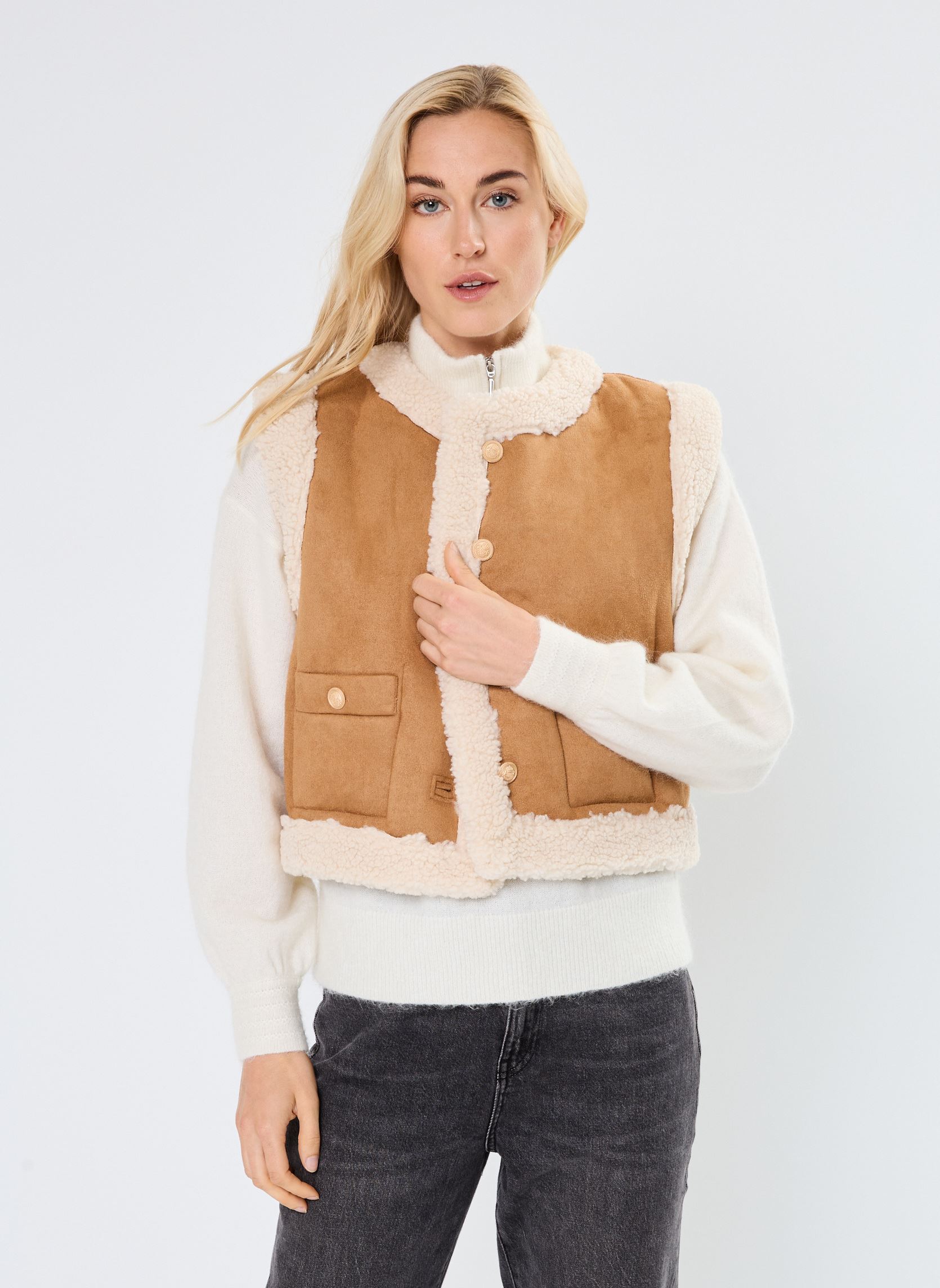 Vestes sans manches DIDO femme marron Suncoo Vestes sans manches DIDO femme marron Camel