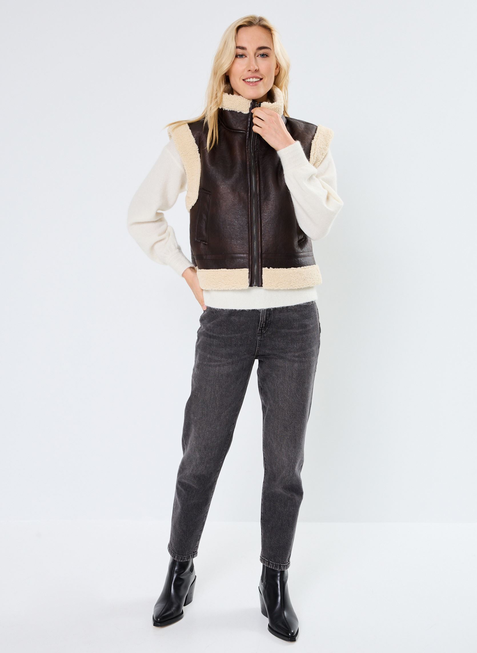 Vestes sans manches ERMIN femme marron Suncoo Vestes sans manches ERMIN femme marron CHOCO