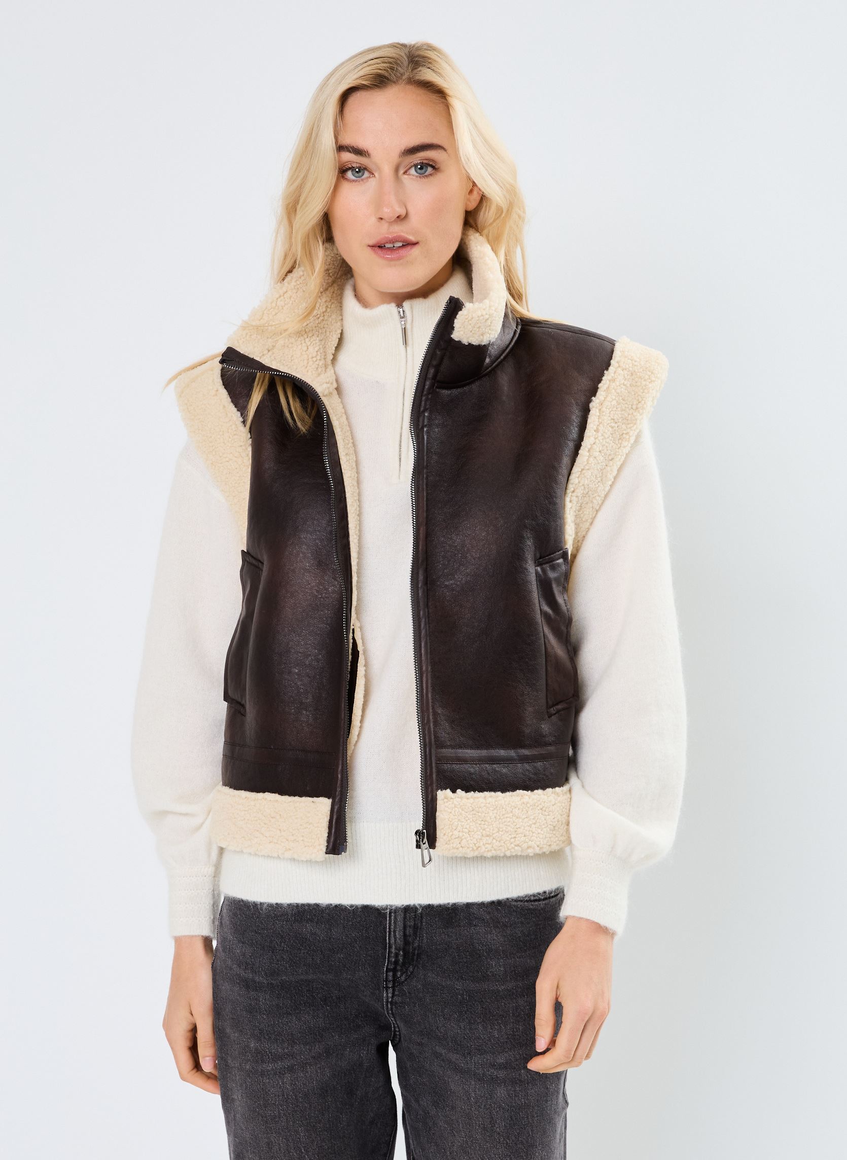 Vestes sans manches ERMIN femme marron Suncoo Vestes sans manches ERMIN femme marron CHOCO