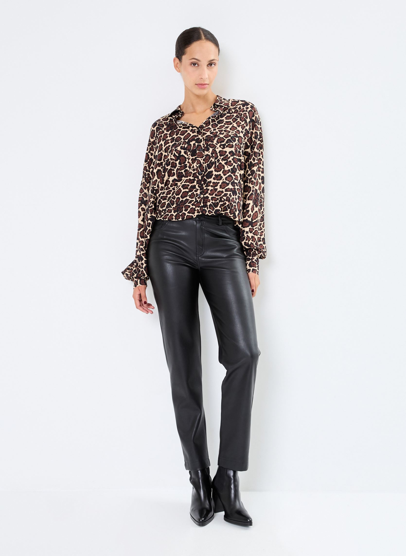 Chemises manches longues Chemise Oversize Leopard femme multicolore Replay Chemises manches longues Chemise Oversize Leopard femme multicolore BROWN/BLACK/SAND