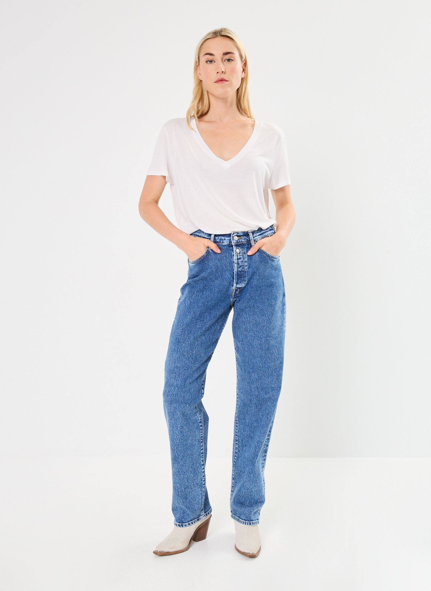 Wijde jeans / Flared Jeans Jean dames blauw Replay Wijde jeans / Flared Jeans Jean dames blauw Medium Blue