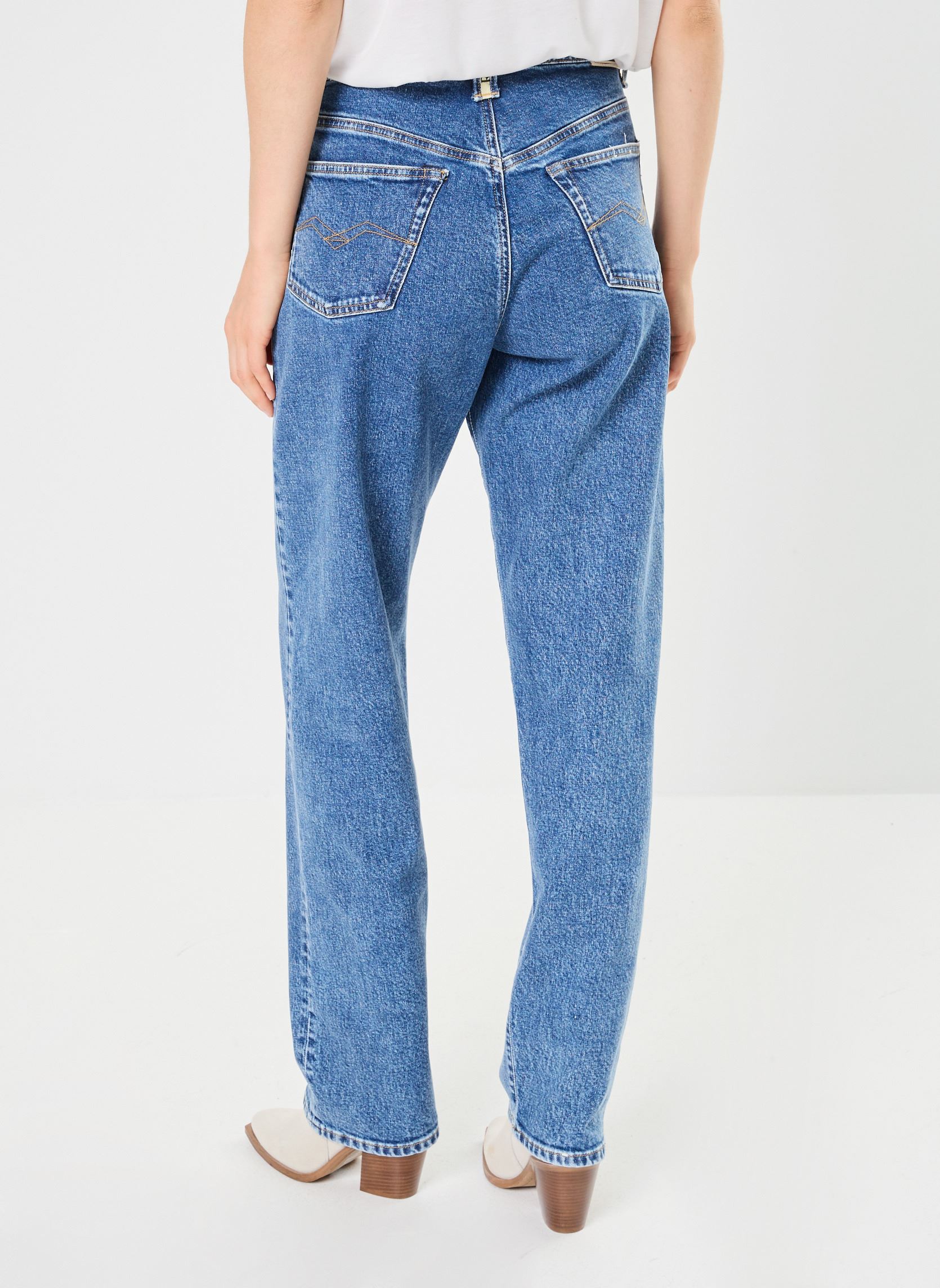 Wijde jeans / Flared Jeans Jean dames blauw Replay Wijde jeans / Flared Jeans Jean dames blauw Medium Blue
