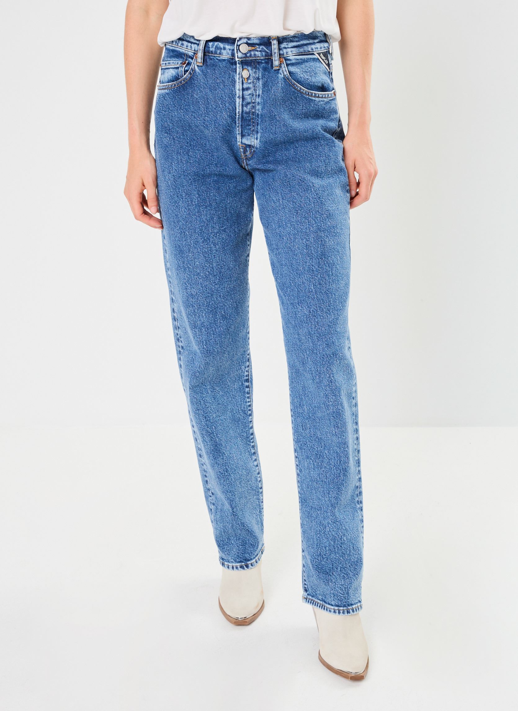 Wijde jeans / Flared Jeans Jean dames blauw Replay Wijde jeans / Flared Jeans Jean dames blauw Medium Blue