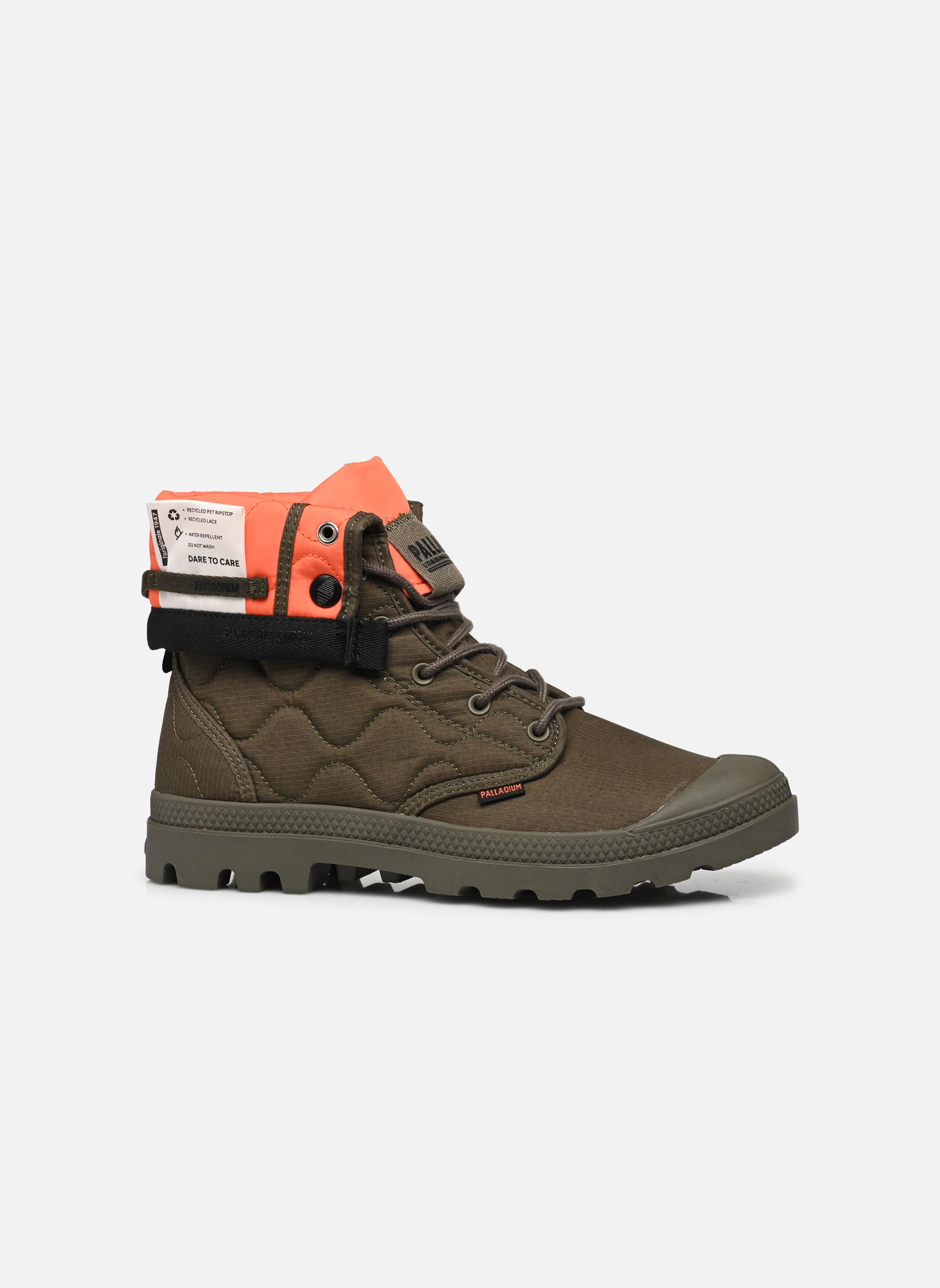 Geschnürte Stiefeletten BAGGY RE-QUILTED herren grün Palladium Geschnürte Stiefeletten BAGGY RE-QUILTED herren grün OLIVE NIGHT