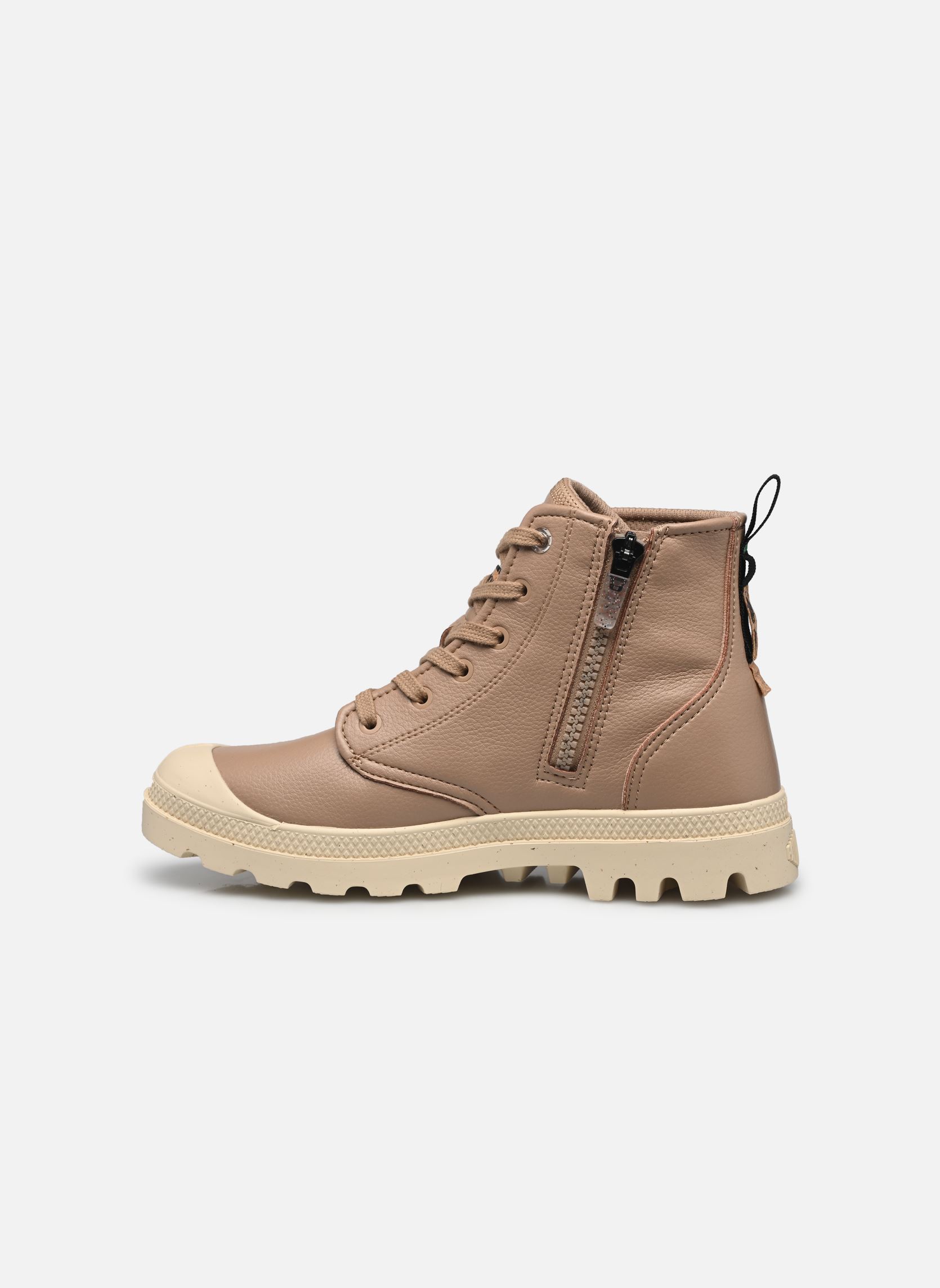Veterlaarsjes PAMPA HI RE-VEGN LTH dames beige Palladium Veterlaarsjes PAMPA HI RE-VEGN LTH dames beige TAN