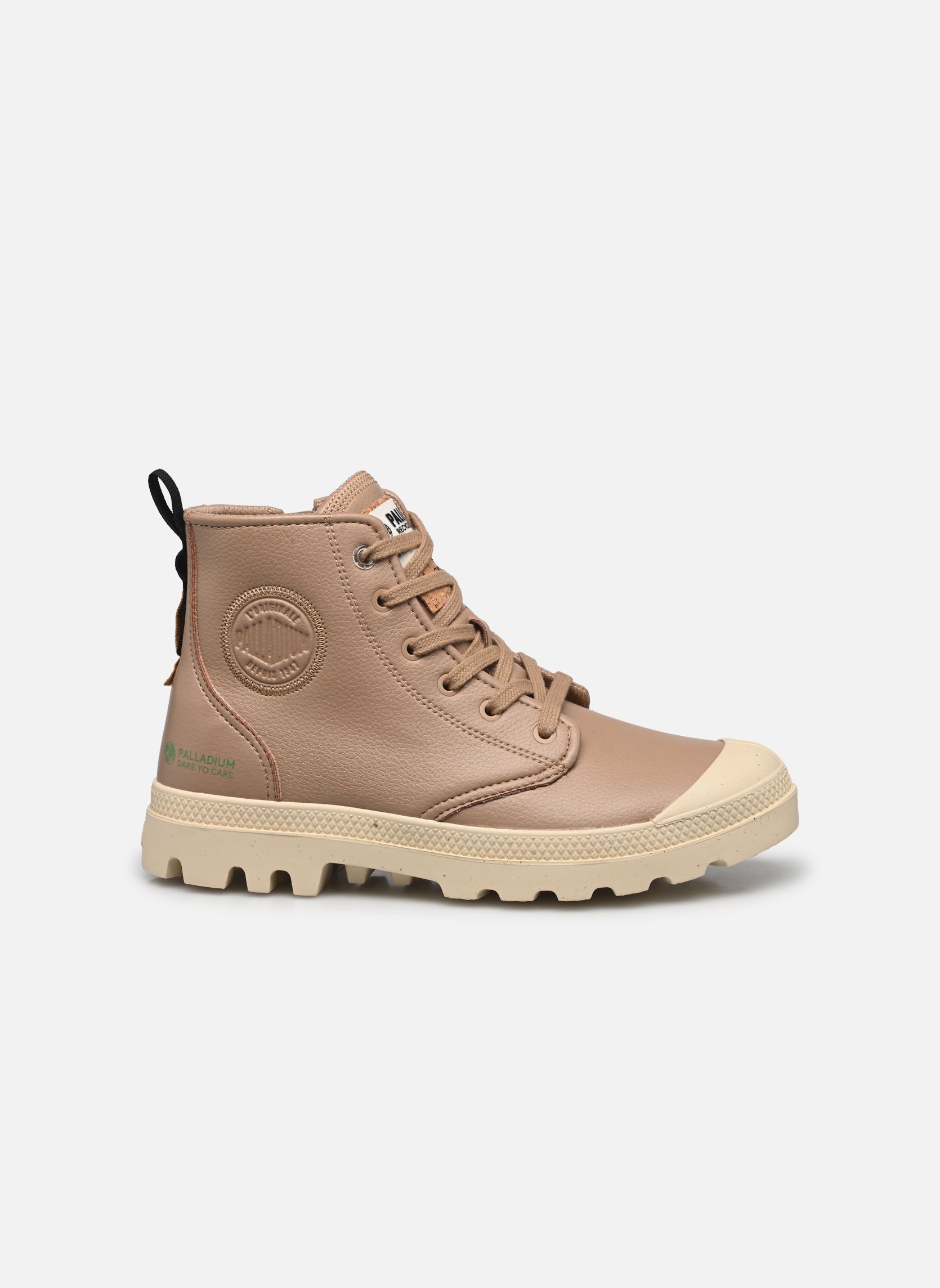 Veterlaarsjes PAMPA HI RE-VEGN LTH dames beige Palladium Veterlaarsjes PAMPA HI RE-VEGN LTH dames beige TAN