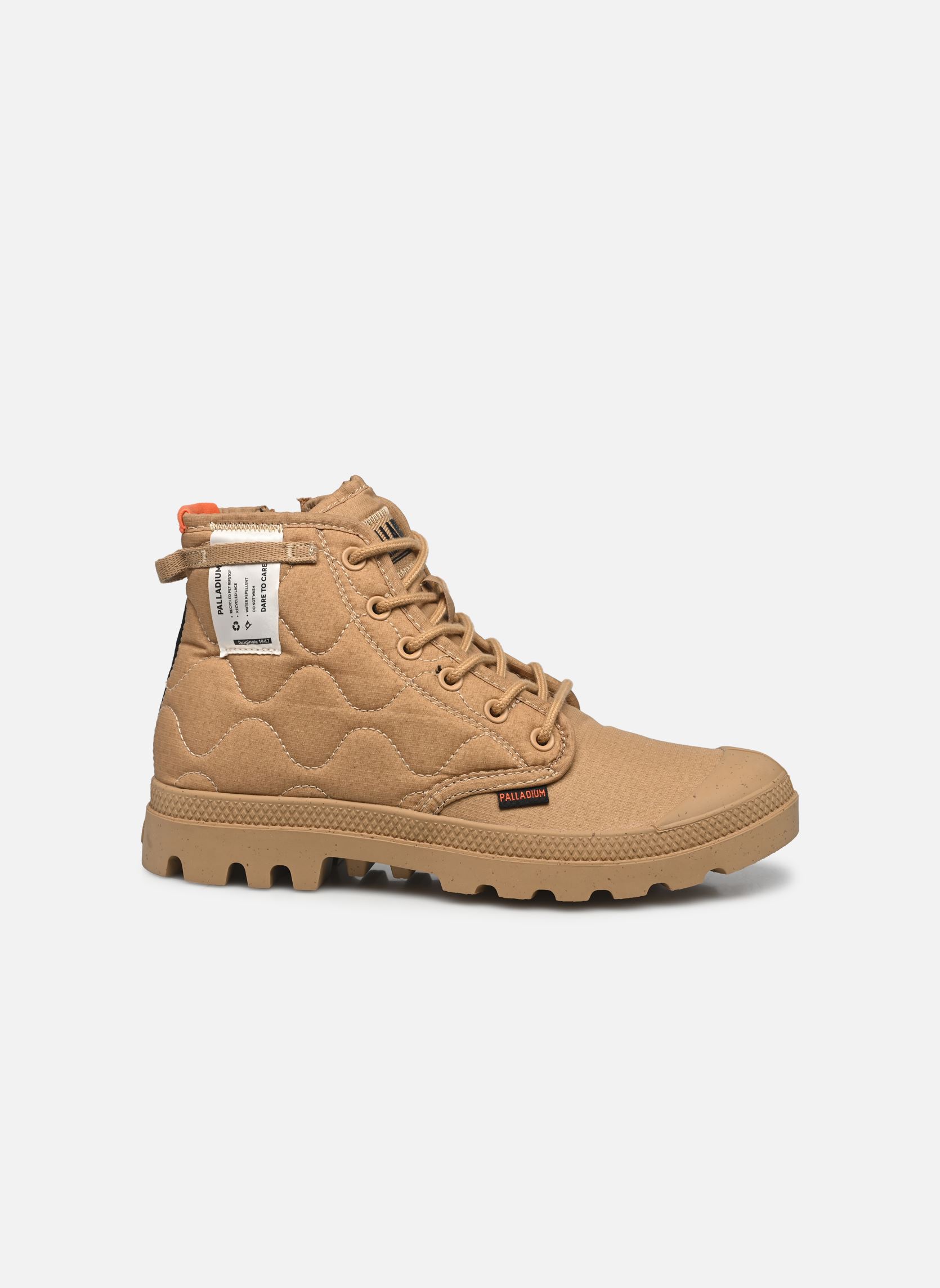 Bottines à lacets PAMPA RE-QUILTED femme beige Palladium Bottines à lacets PAMPA RE-QUILTED femme beige DESERT