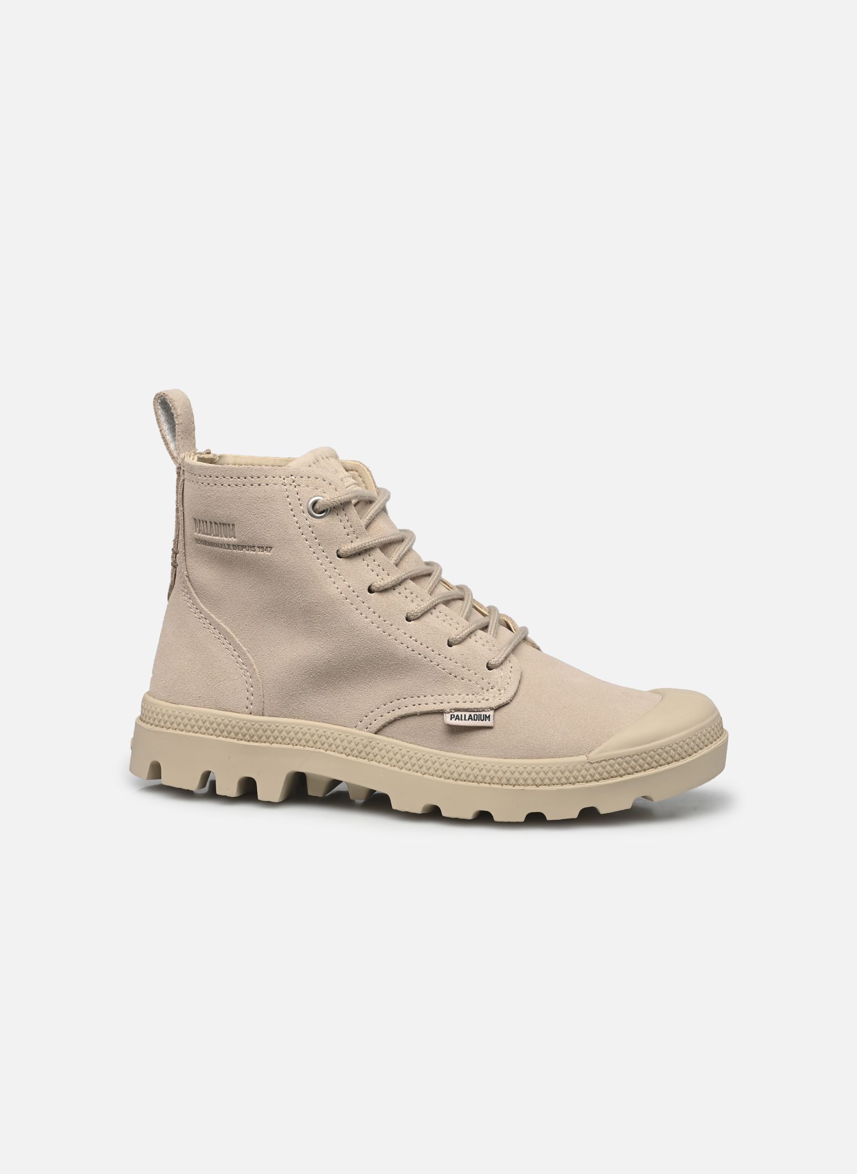 Bottines à lacets PAMPA HI SKIN femme blanc Palladium Bottines à lacets PAMPA HI SKIN femme blanc WHITECAP GREY