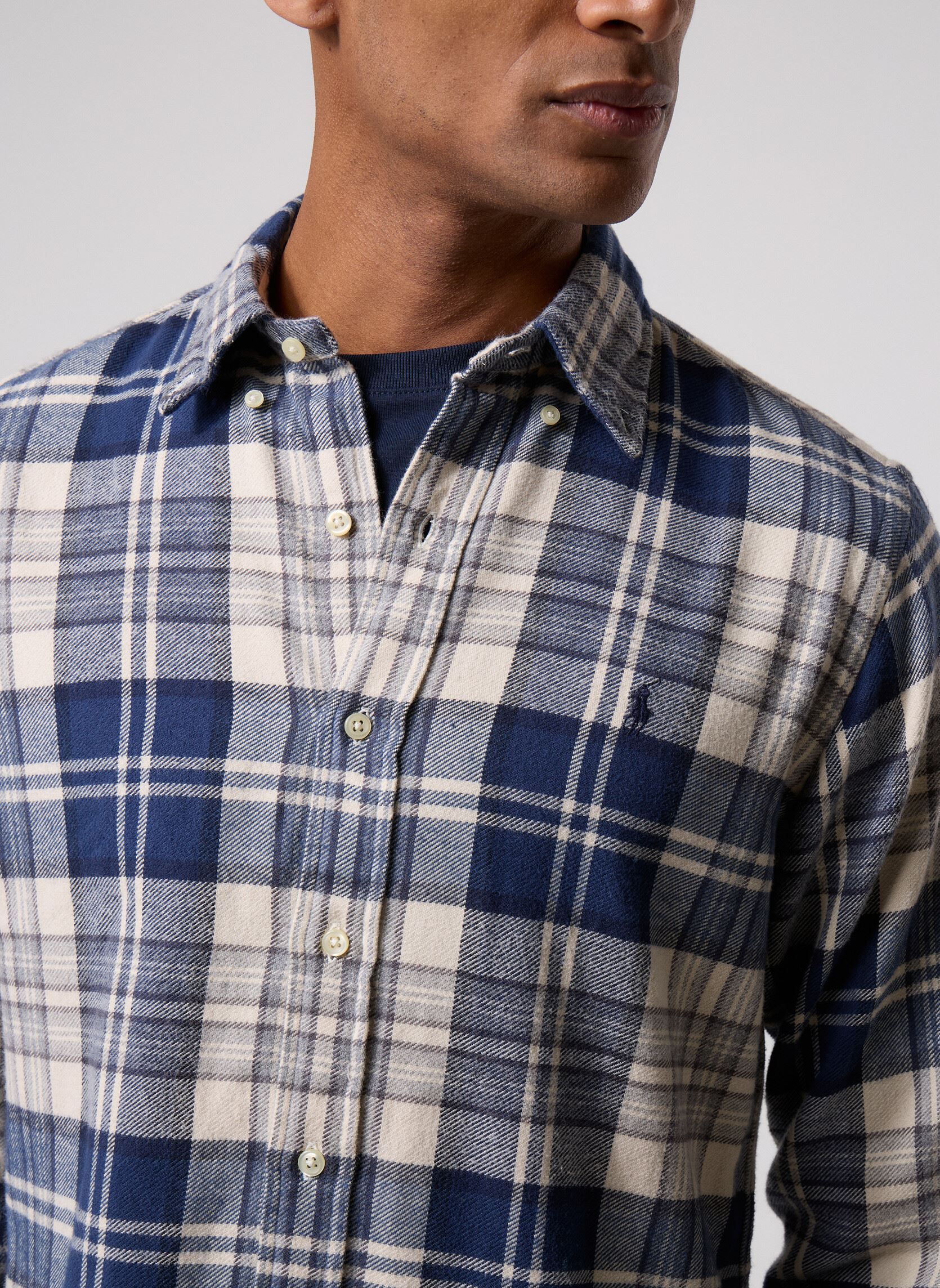 Chemises Cubdppcs-Long Sleeve-Sport Shirt 7109533 homme bleu Polo Ralph Lauren Chemises Cubdppcs-Long Sleeve-Sport Shirt 7109533 homme bleu 6553 Off White/Navy