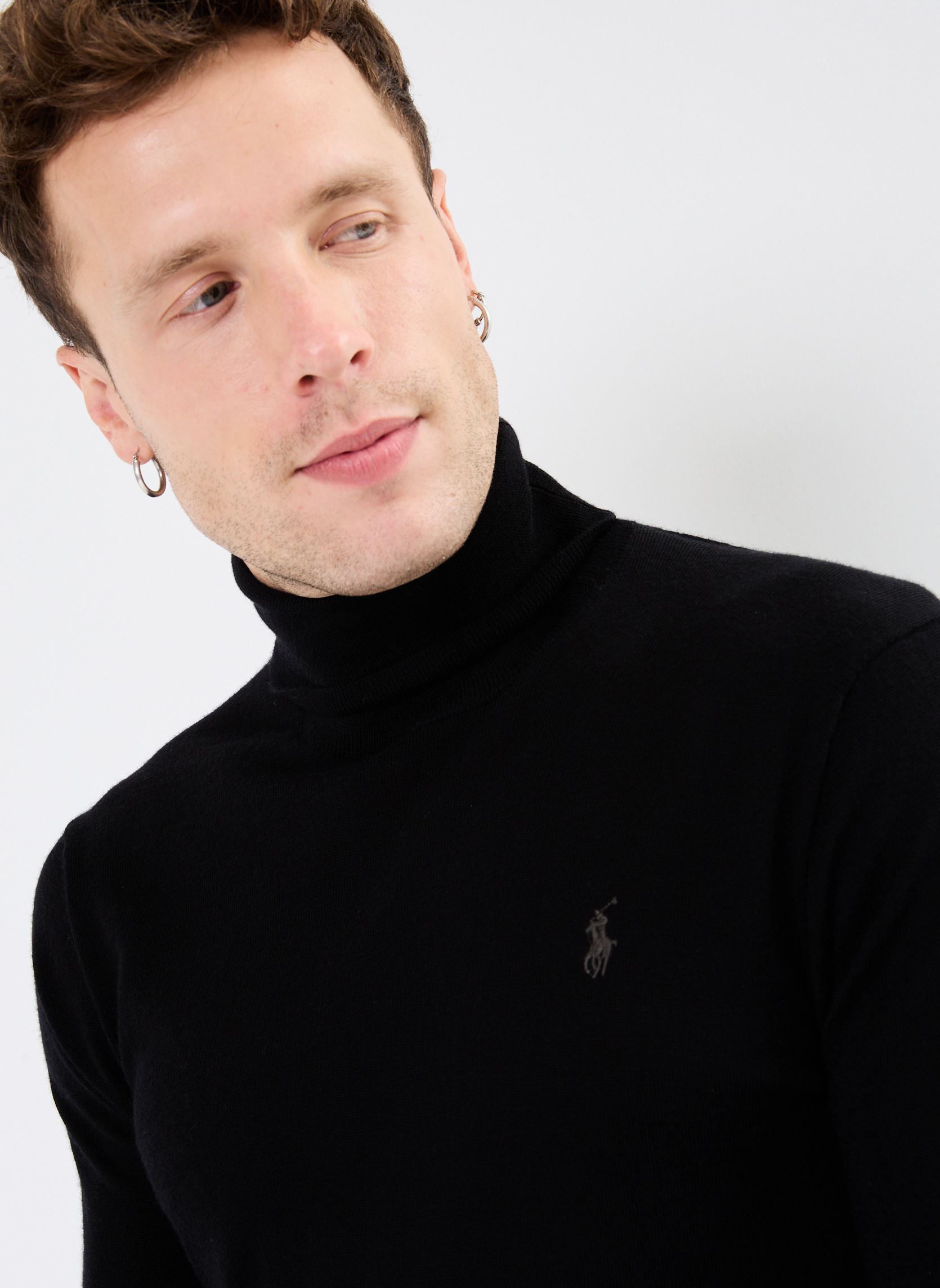 Pulls Pull à col roulé en laine lavable 710946 homme noir Polo Ralph Lauren Pulls Pull à col roulé en laine lavable 710946 homme noir POLO BLACK