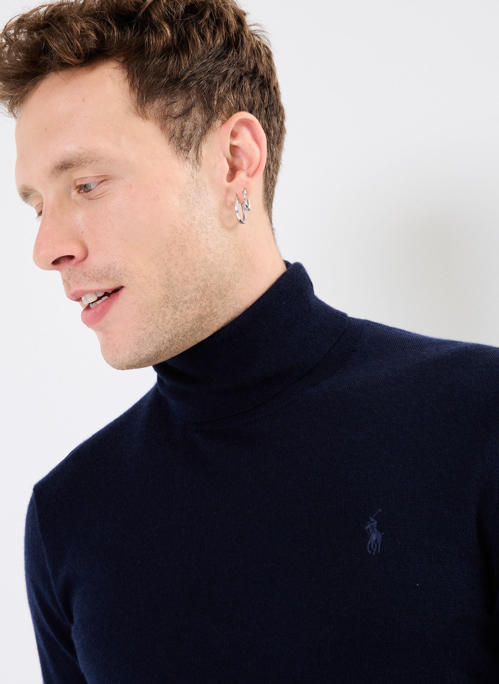 Truien Pull à col roulé en laine lavable 710946 heren blauw Polo Ralph Lauren Truien Pull à col roulé en laine lavable 710946 heren blauw HUNTER NAVY