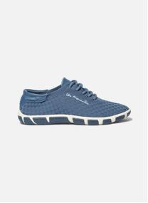 Baskets basses Tennis toile JAZARIA NOIR / BLANC femme bleu