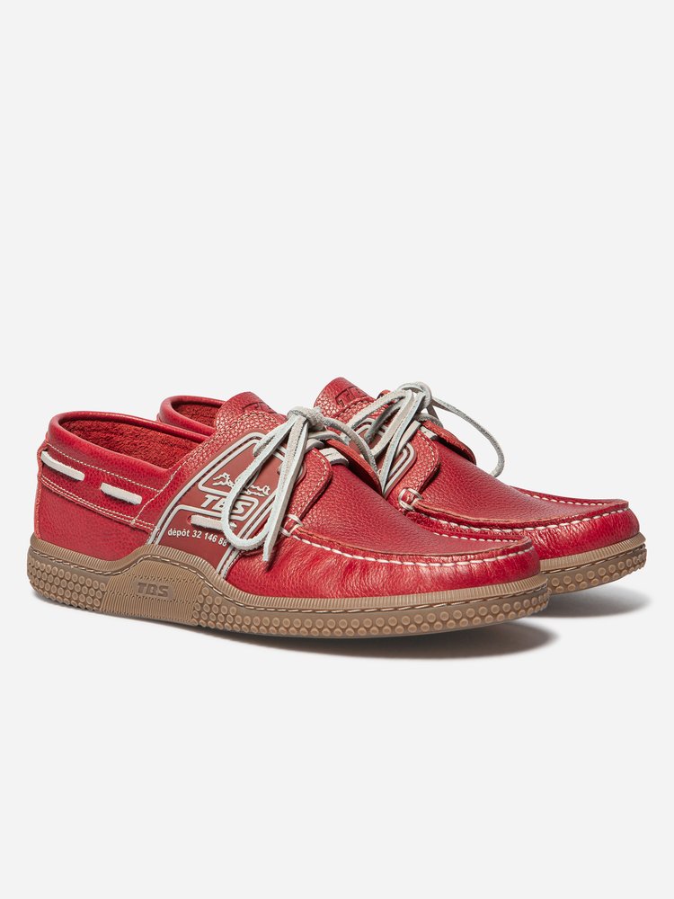 Chaussures bateaux Chaussures bateau GLOBEK BEIGE / MIMOSA homme rouge TBS Chaussures bateaux Chaussures bateau GLOBEK BEIGE / MIMOSA homme rouge Rouge