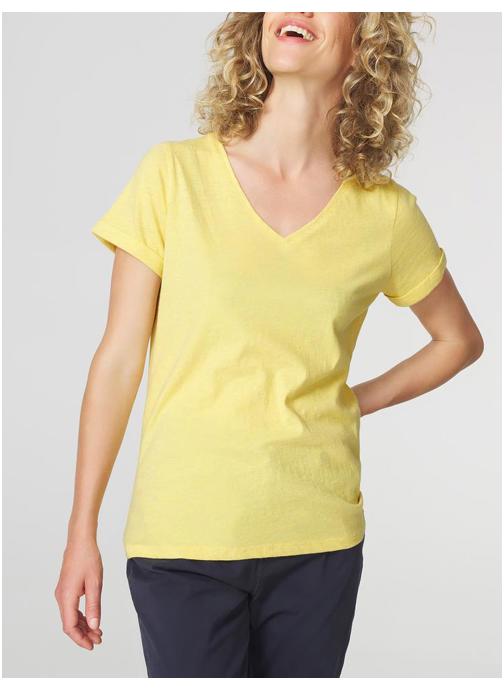 TBS Tee-shirts Polo Manches courtes avec revers ADINATEE ARCTIQUE femme jaune