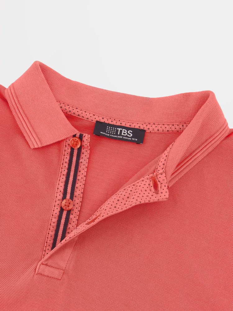 Polos Polo manches courtes JAIROPOL CEDRAT homme rose TBS Polos Polo manches courtes JAIROPOL CEDRAT homme rose Rose saumon