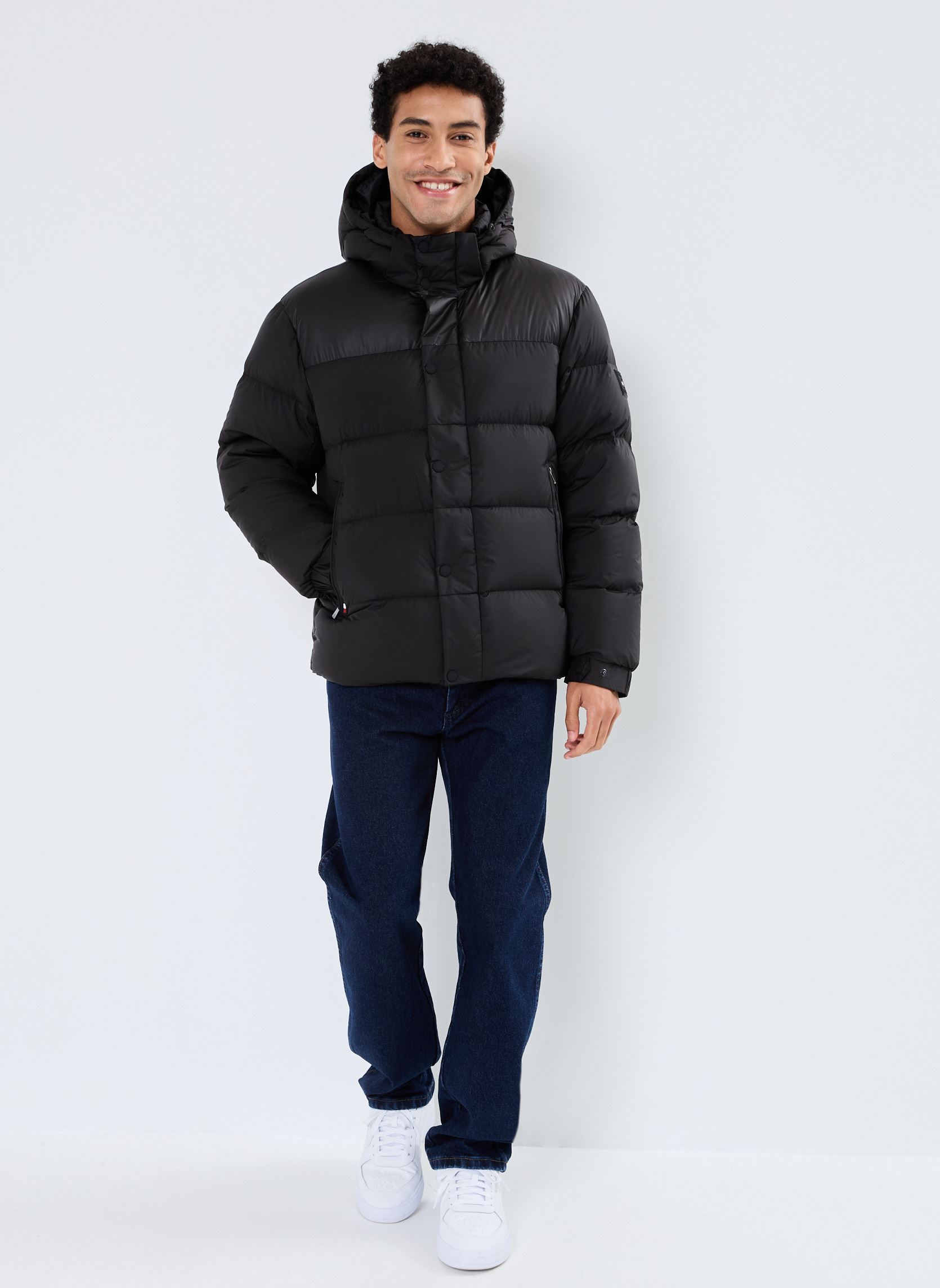 Doudounes Mix Down Hooded Puff MW0MW36569 homme noir Tommy Hilfiger Doudounes Mix Down Hooded Puff MW0MW36569 homme noir BLACK