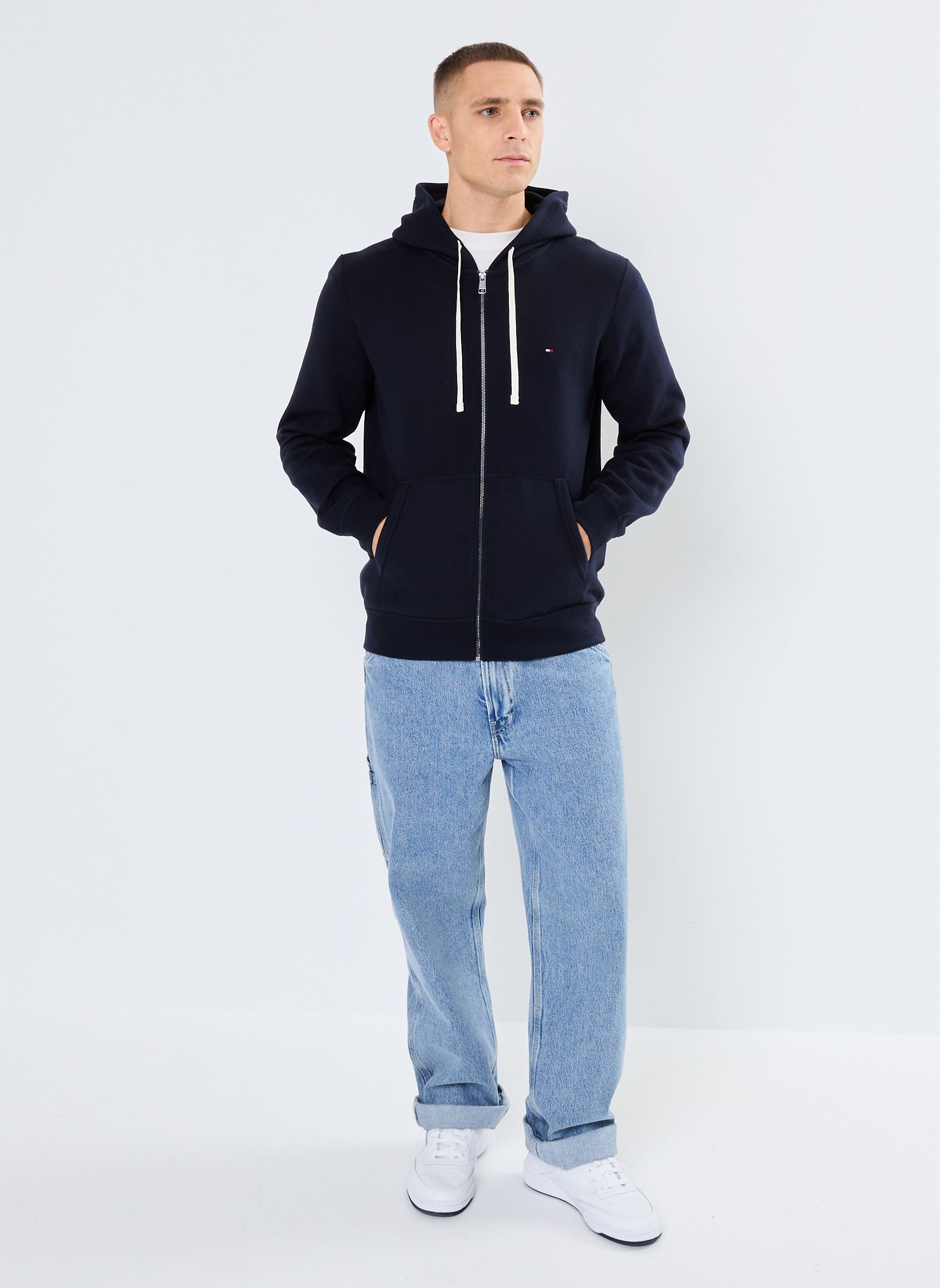 Sweatshirts mit Reißverschluss Essential Fleece Zip MW0MW37234 herren blau Tommy Hilfiger Sweatshirts mit Reißverschluss Essential Fleece Zip MW0MW37234 herren blau DESERT SKY