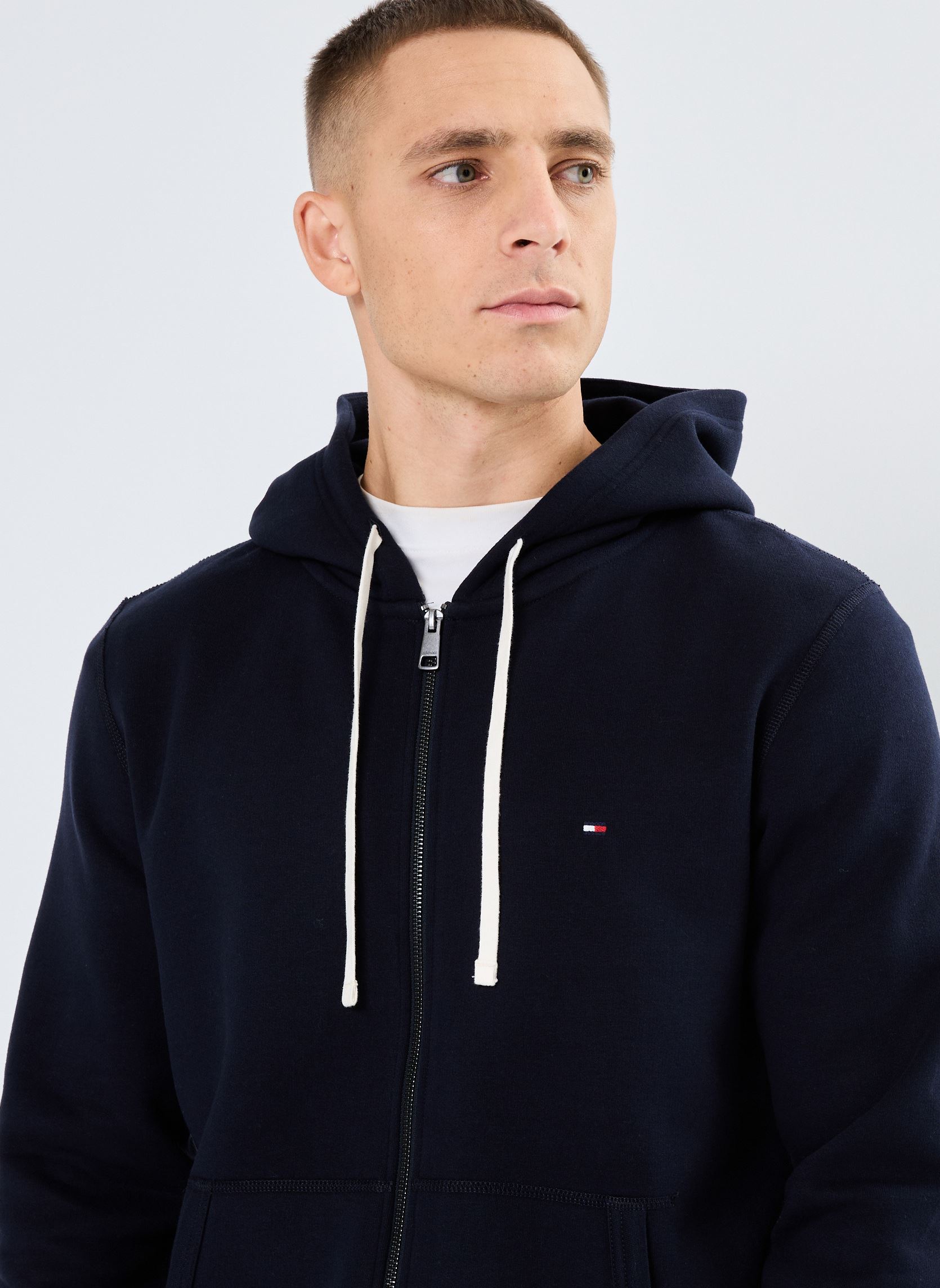 Sweatshirts mit Reißverschluss Essential Fleece Zip MW0MW37234 herren blau Tommy Hilfiger Sweatshirts mit Reißverschluss Essential Fleece Zip MW0MW37234 herren blau DESERT SKY