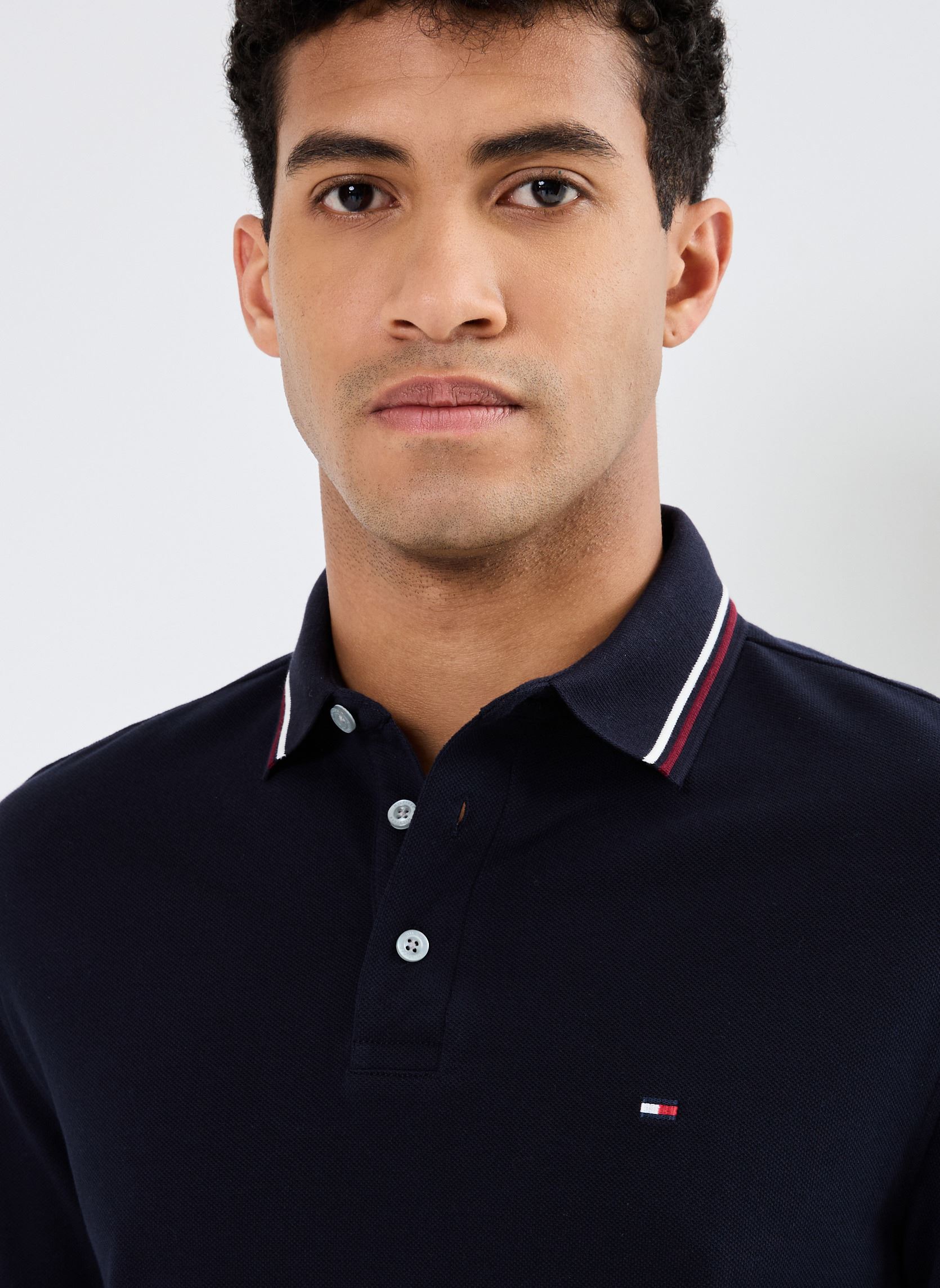 Polos L/S Tipped Slim Fit MW0MW33191 homme bleu Tommy Hilfiger Polos L/S Tipped Slim Fit MW0MW33191 homme bleu NAVY BLUE