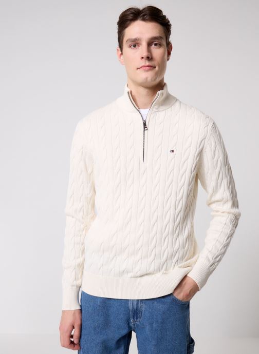 Tommy Hilfiger Pulls Classic Cotton Cable MW0MW36532 homme beige
