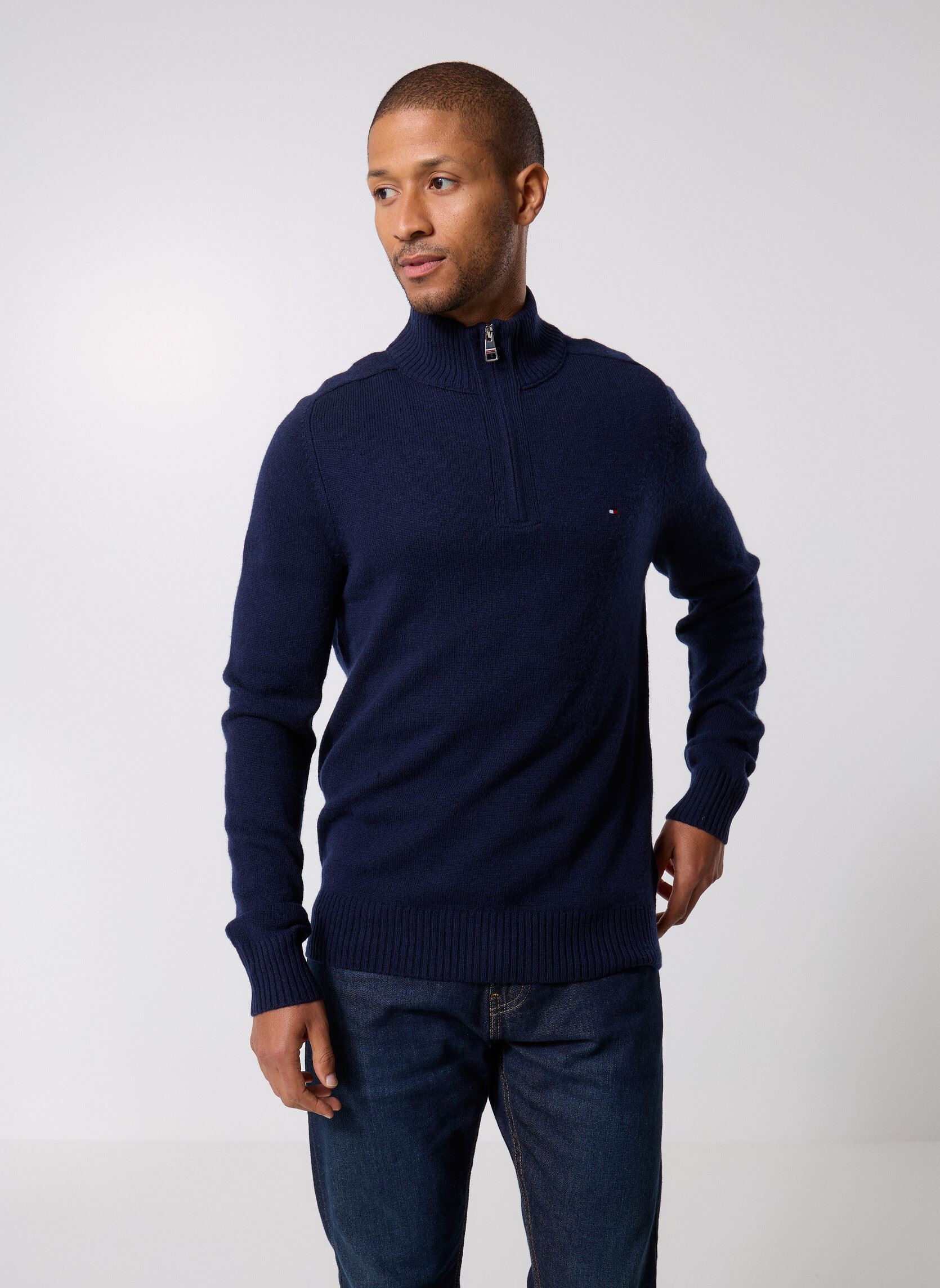 Pull droit en laine col camionneur - vue 4