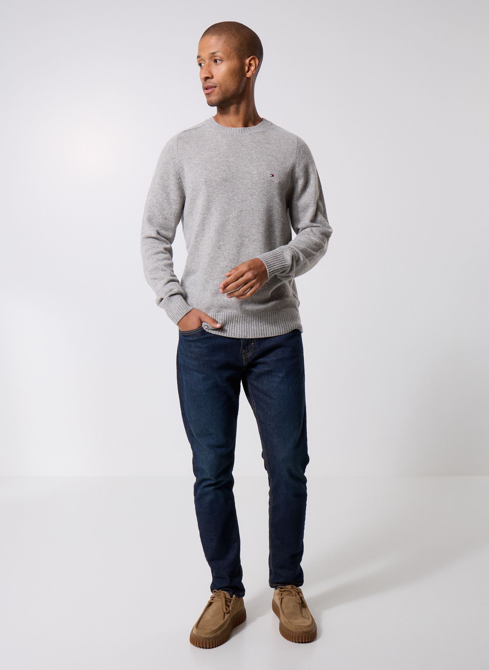 Pullover Lambswool Crew Neck MW0MW36535 herren grau Tommy Hilfiger Pullover Lambswool Crew Neck MW0MW36535 herren grau GREY