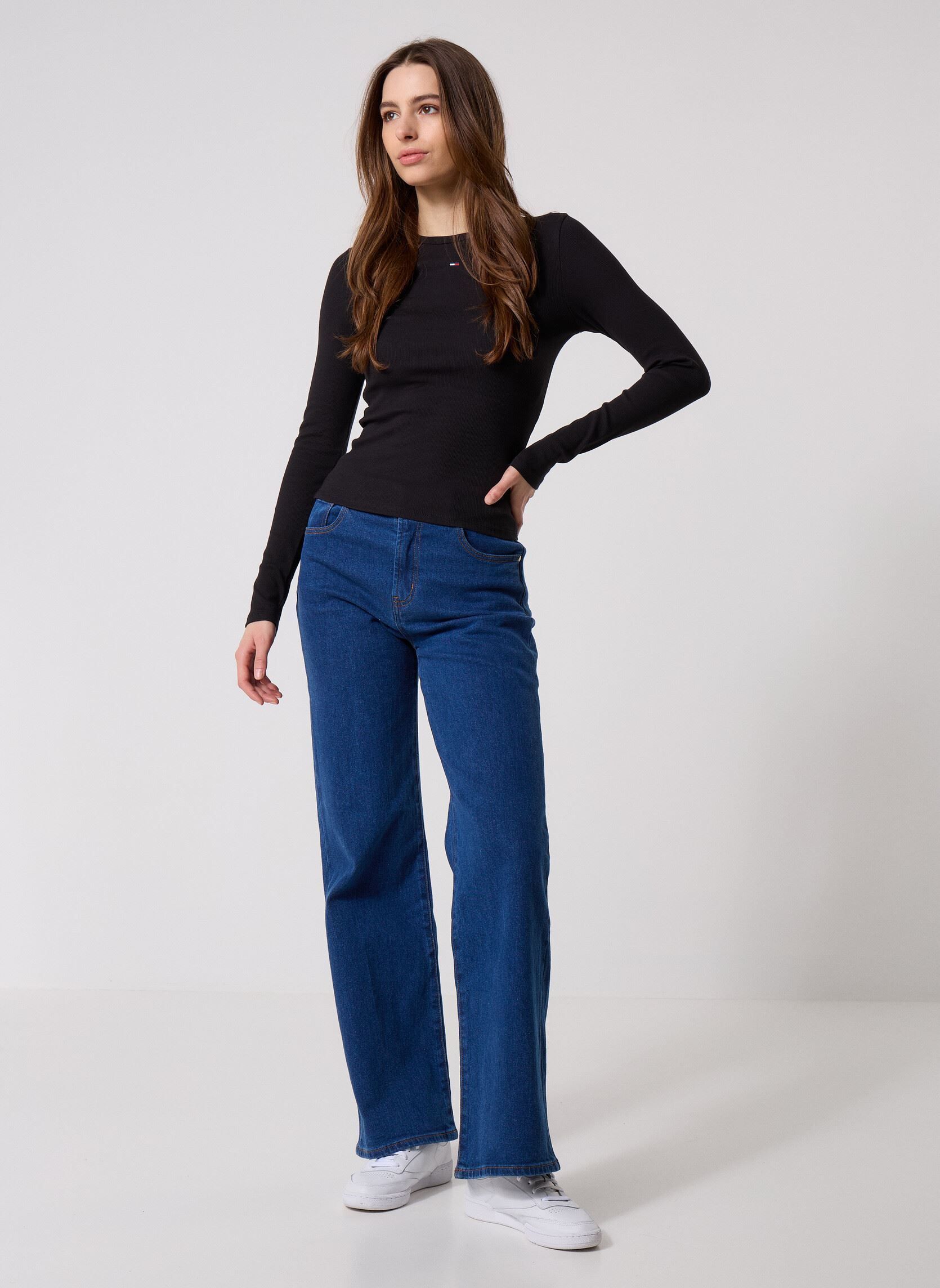 Camisetas de manga larga Tjw Slim Essential R DW0DW17387 mujer negro Tommy Jeans Camisetas de manga larga Tjw Slim Essential R DW0DW17387 mujer negro Black