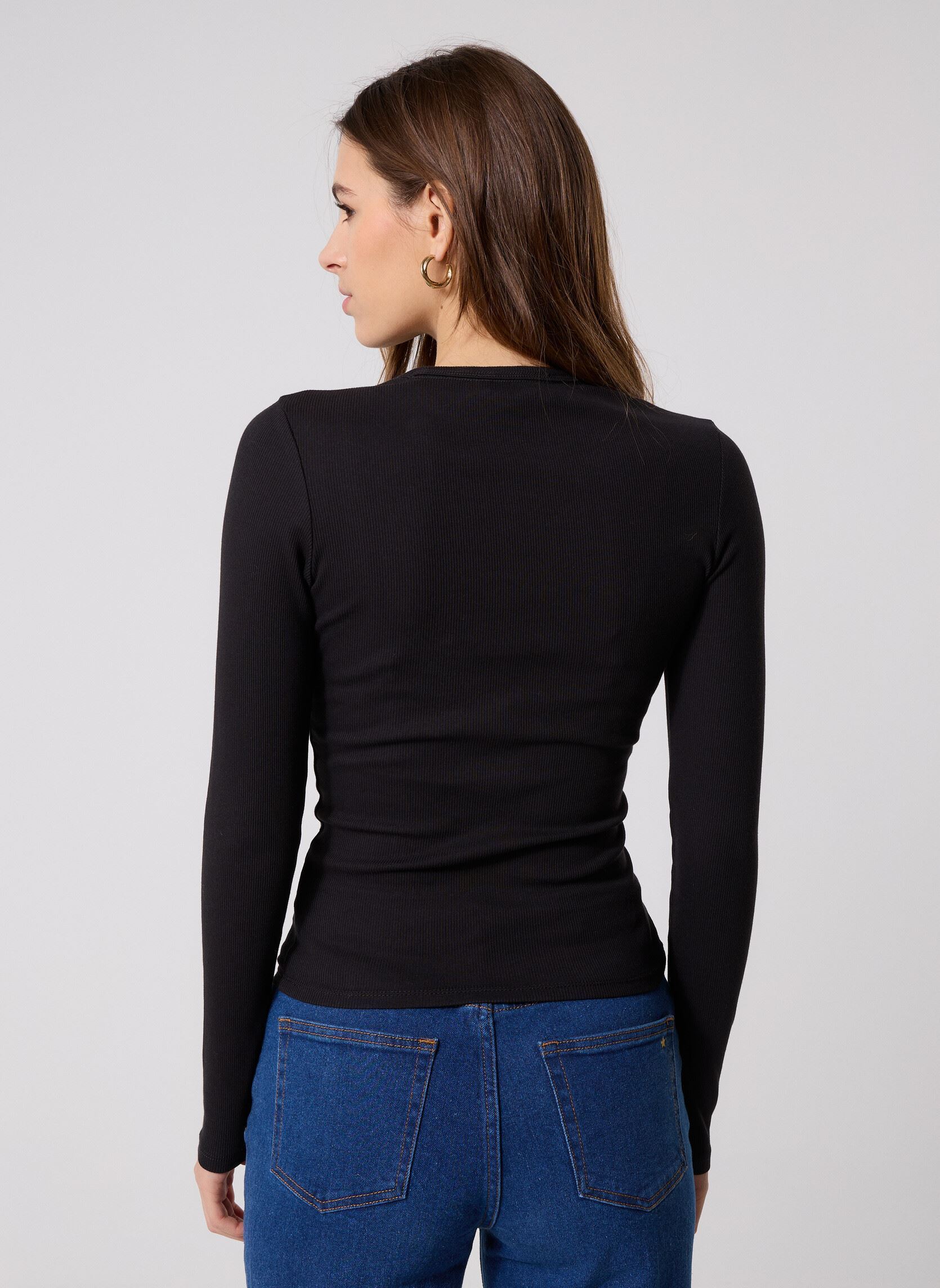 Camisetas de manga larga Tjw Slim Essential R DW0DW17387 mujer negro Tommy Jeans Camisetas de manga larga Tjw Slim Essential R DW0DW17387 mujer negro Black